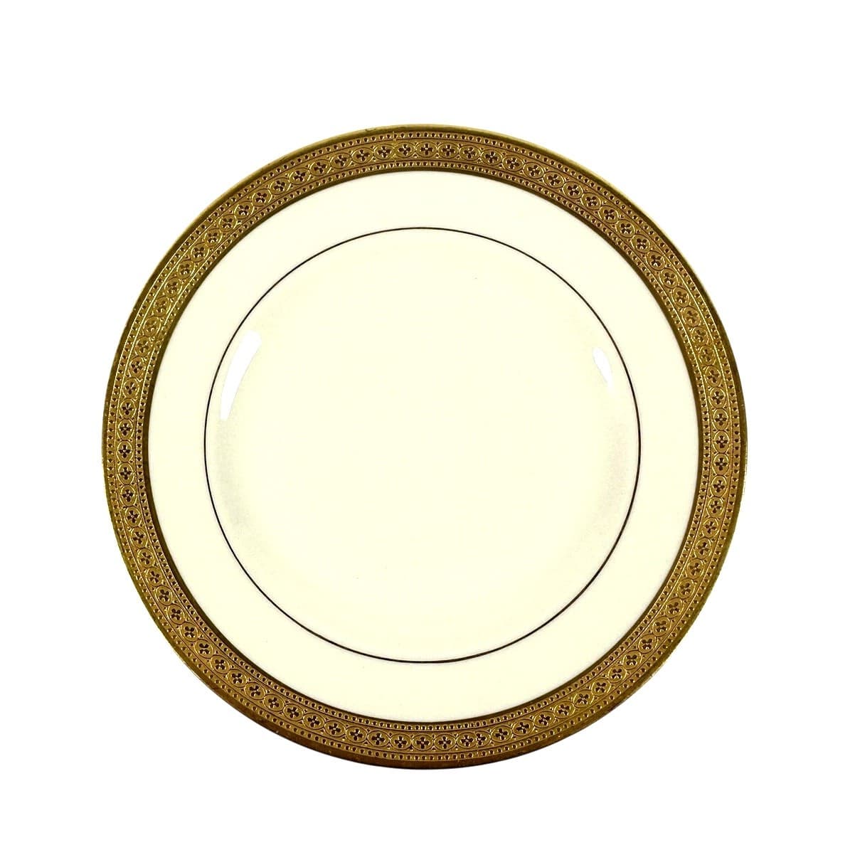 Syracuse China Bracelet Old Ivory Retired Bread Plates Encrusted Gold-Set of 4 - Thumbnail 4