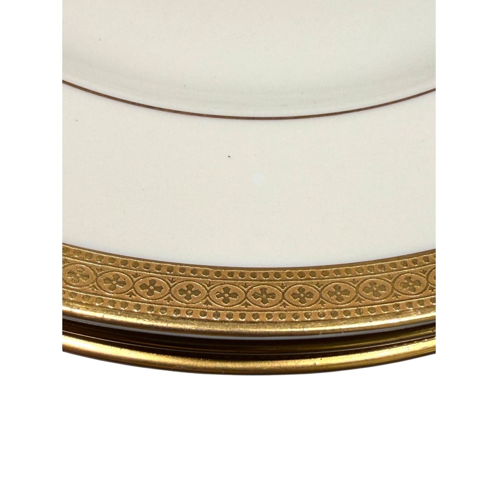 Syracuse China Bracelet Old Ivory Retired Bread Plates Encrusted Gold-Set of 4 - Thumbnail 5