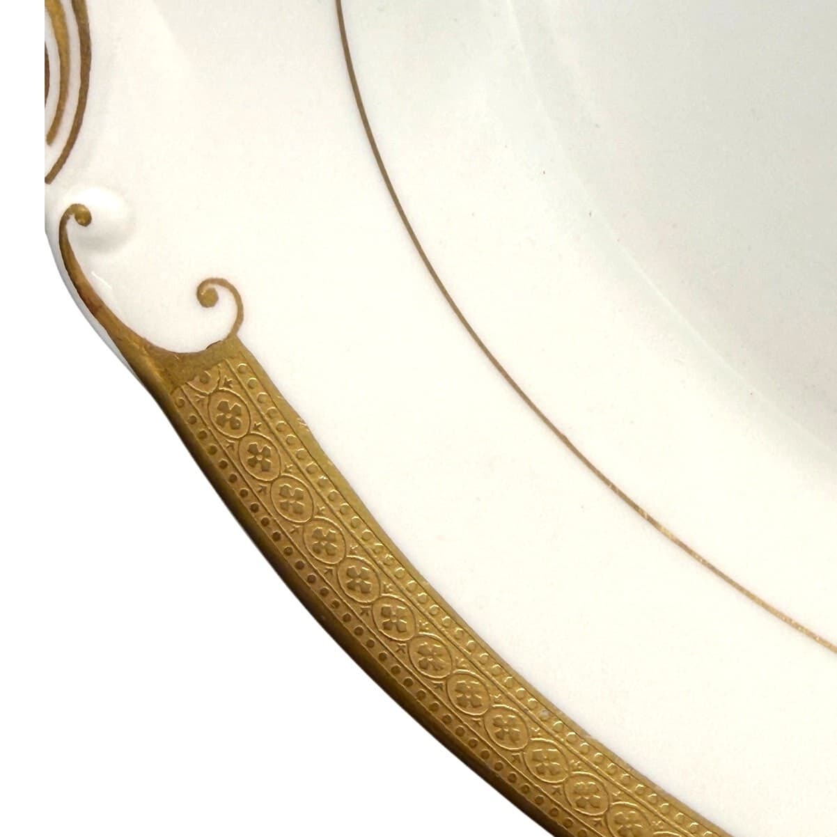 Syracuse China Bracelet Old Ivory Retired Large Oval 12" Gold Encrusted Platter - Thumbnail 9