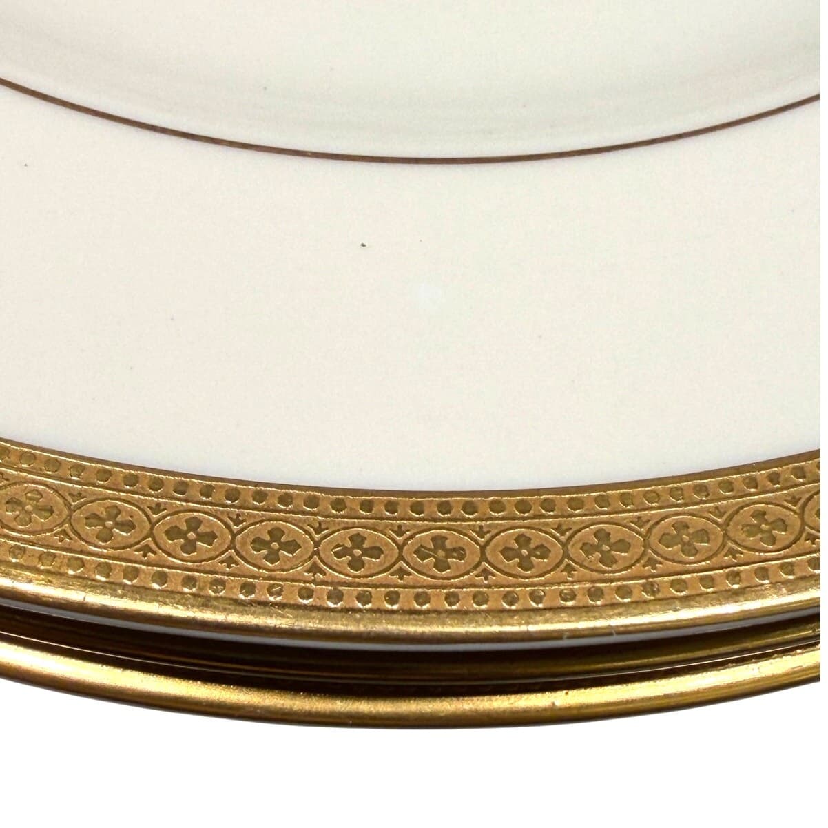 Syracuse China Bracelet Old Ivory Retired Salad Plates Encrusted Gold-Set of 4 - Thumbnail 6