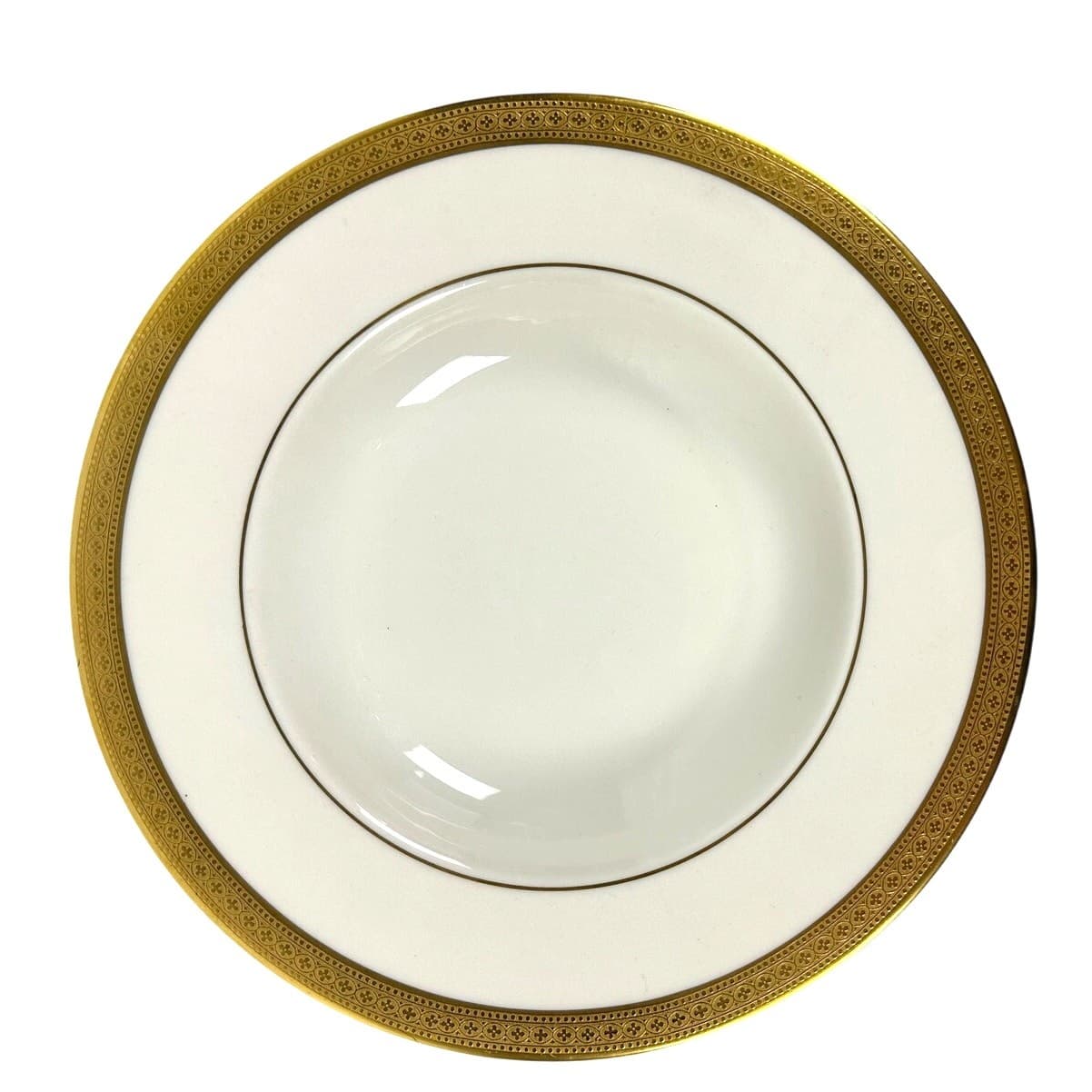 Syracuse China Bracelet Old Ivory Retired Rim Soup Bowls Encrusted Gold-Set of 4 - Thumbnail 2