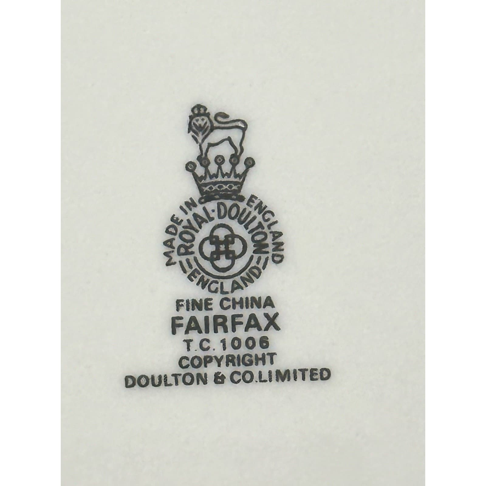 Royal Doulton 'Fairfax' England Retired 6.5" Bread Plates-Set of 4-Exceptional - Thumbnail 4