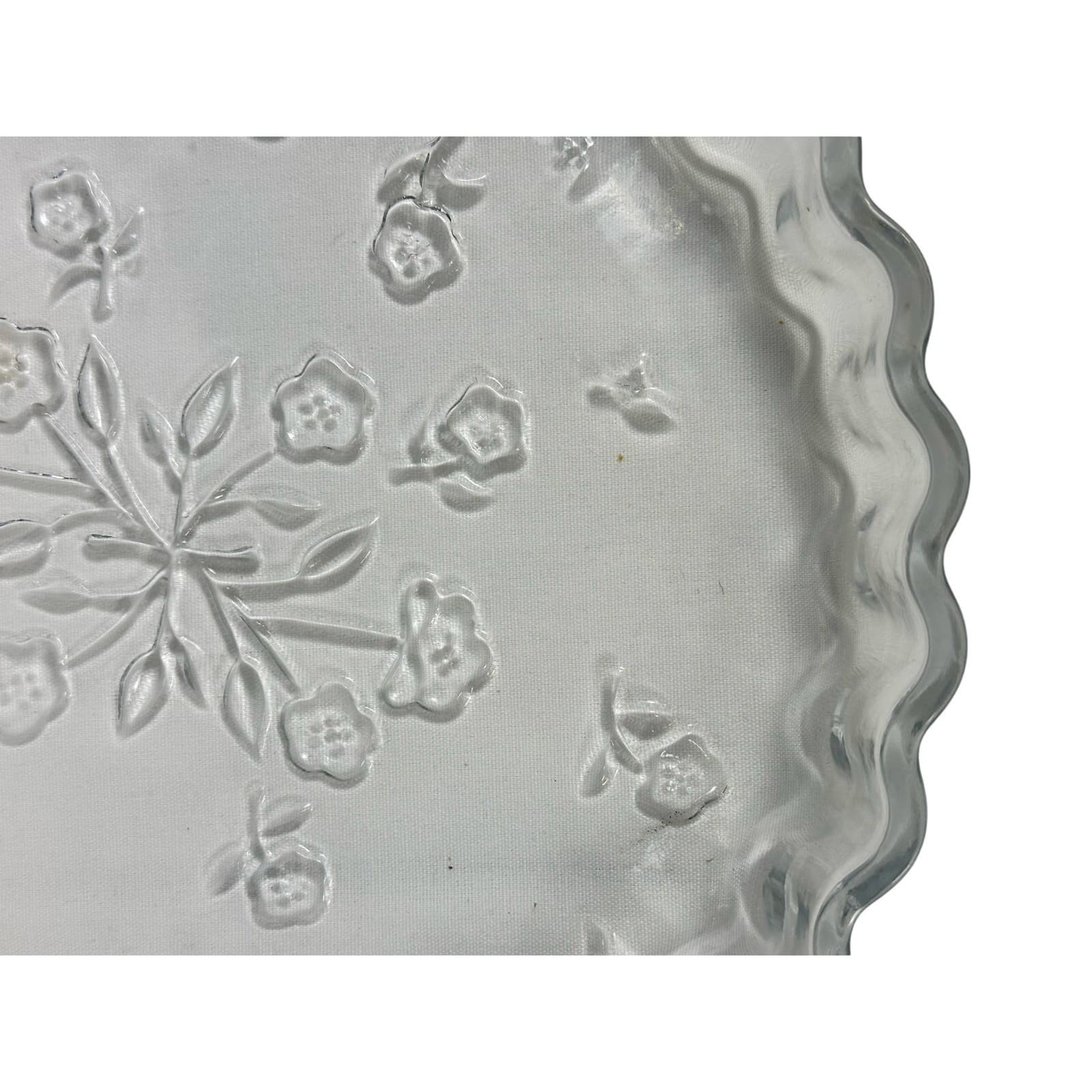 Anchor Hocking Savannah Clear Glass Floral Embossed Pie Plate/Tart/Quiche Dish - Thumbnail 8