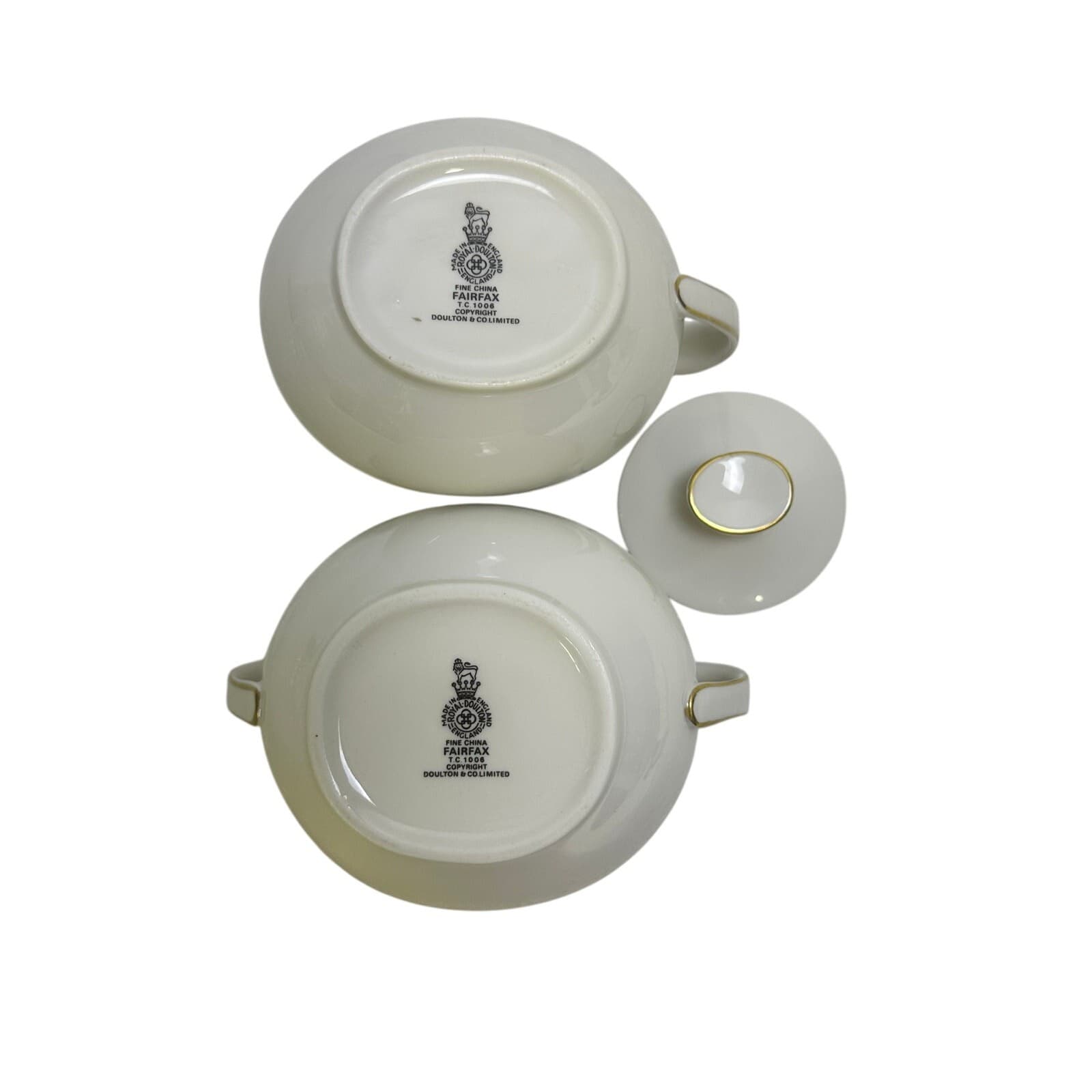 Royal Doulton 'Fairfax' England Retired Creamer & Sugar Bowl Set-Exceptional - Thumbnail 6