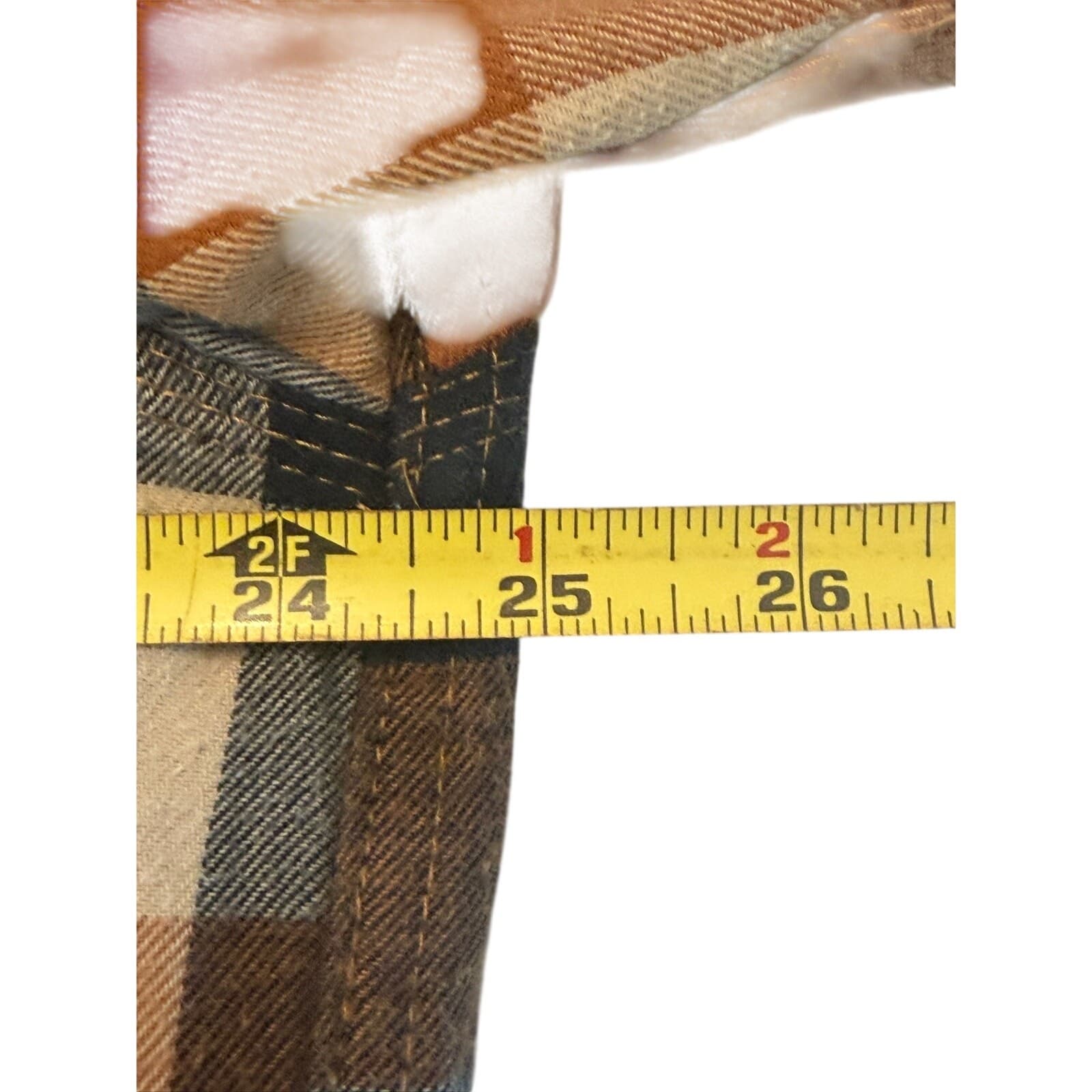RedHead Men's Large Plaid Flannel Shirt Brown Blue Button Front Long Sleeve1909 - Thumbnail 6