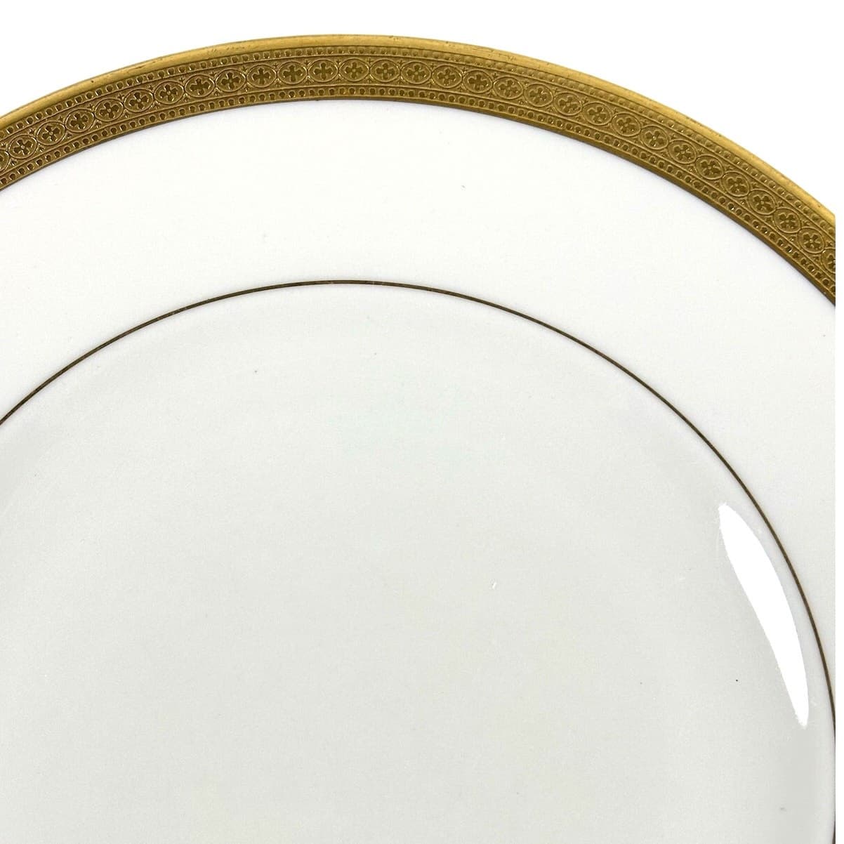 Syracuse China Bracelet Old Ivory Retired Dinner Plates Encrusted Gold-Set of 4 - Thumbnail 4