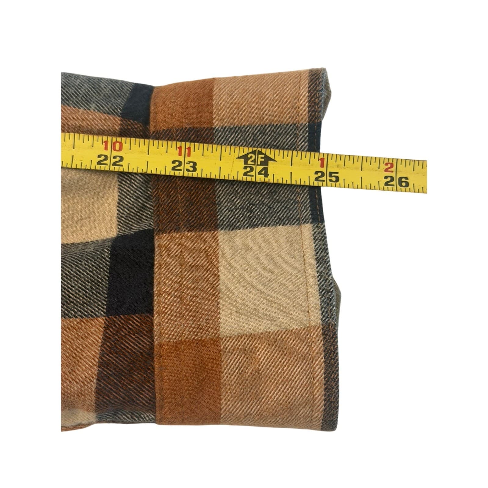 RedHead Men's Large Plaid Flannel Shirt Brown Blue Button Front Long Sleeve1909 - Thumbnail 7
