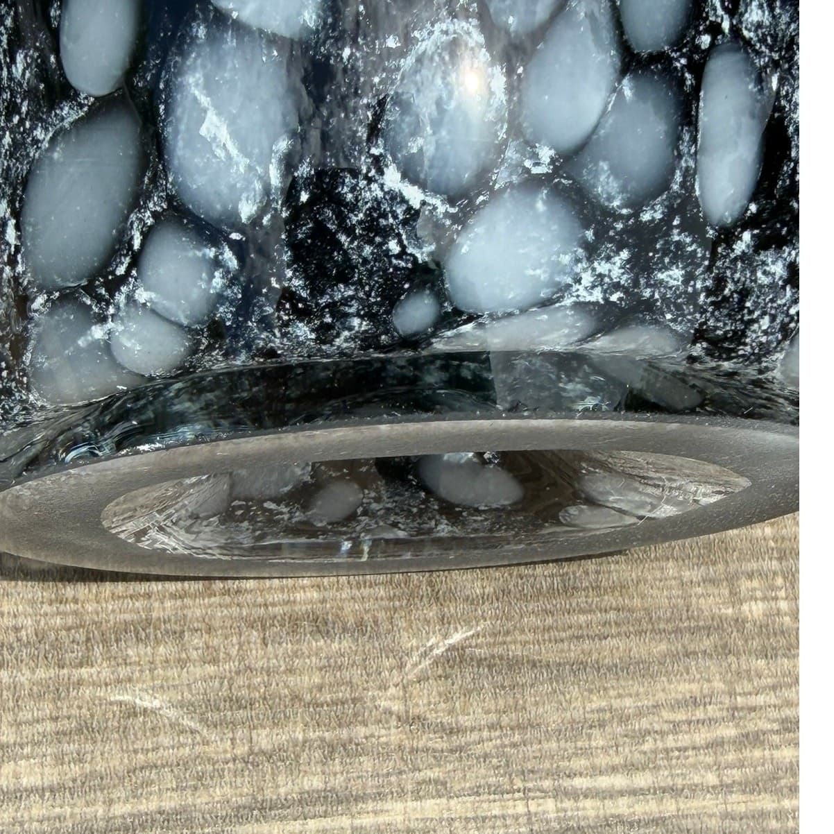 Large Hand Blown Amethyst Art Glass Handkerchief Vase Freeform 13.5 Inch - Thumbnail 4