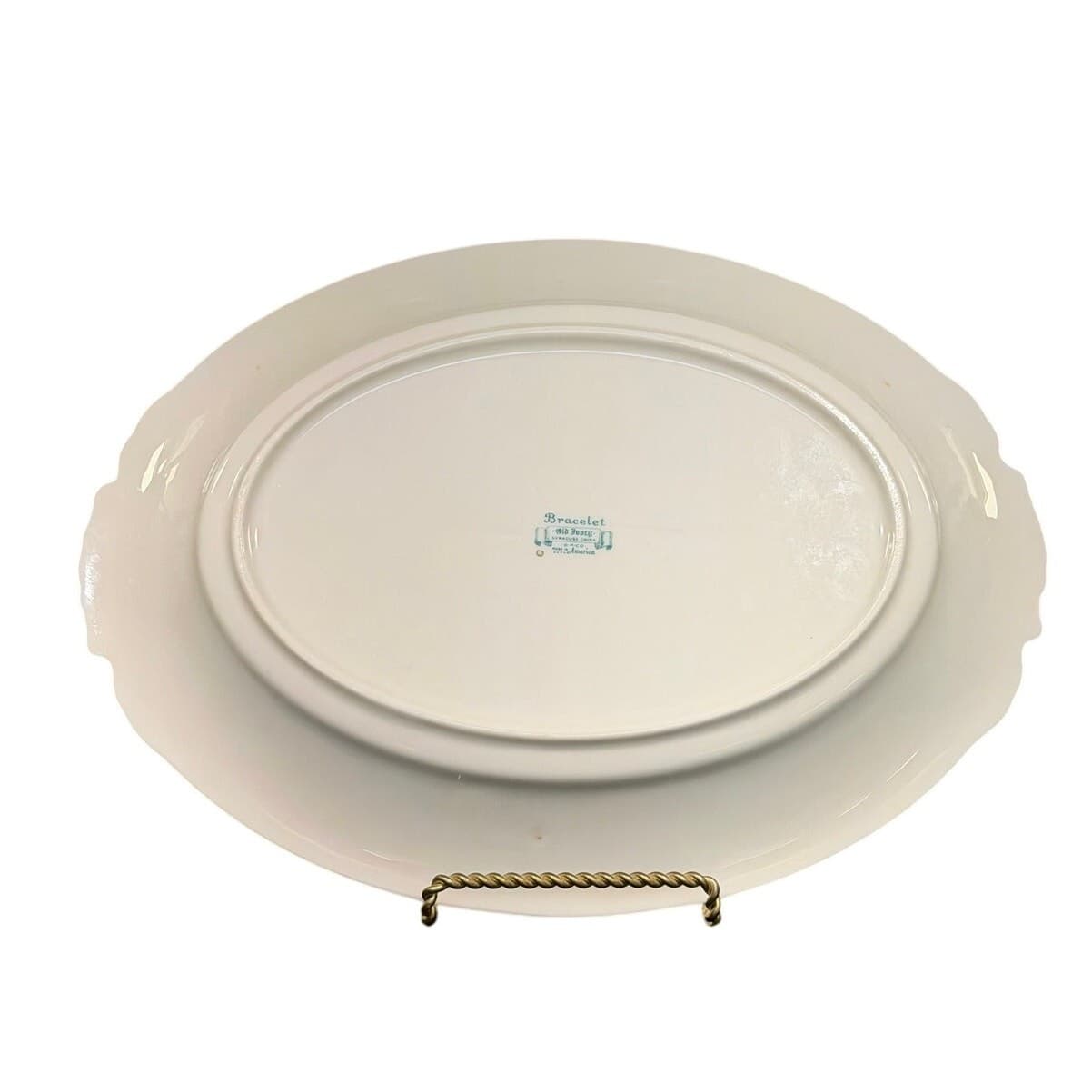 Syracuse China Bracelet Old Ivory Retired Large Oval 14" Gold Encrusted Platter - Thumbnail 9