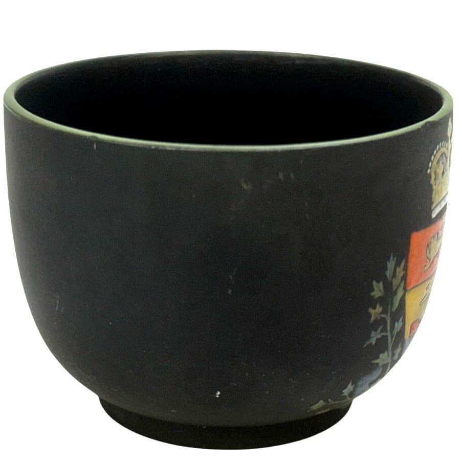 Wedgwood c.1890-1920 Kenlock Ware Black Basalt Creamer/Sugar New Brunswick Crest - Thumbnail 8