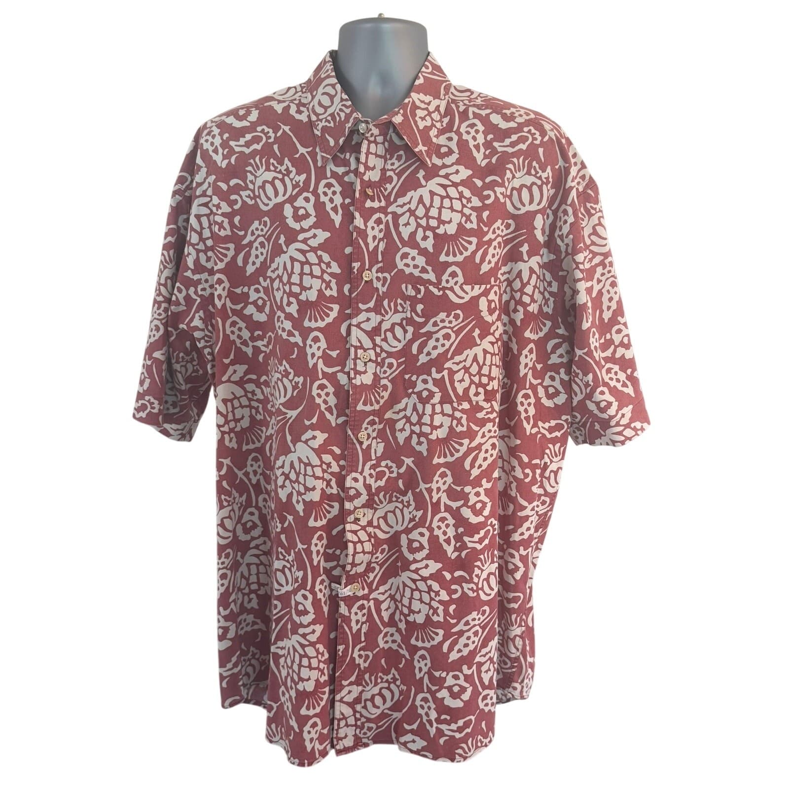 Banana Republic Men's Tropical Floral Hawaiian Camp Shirt