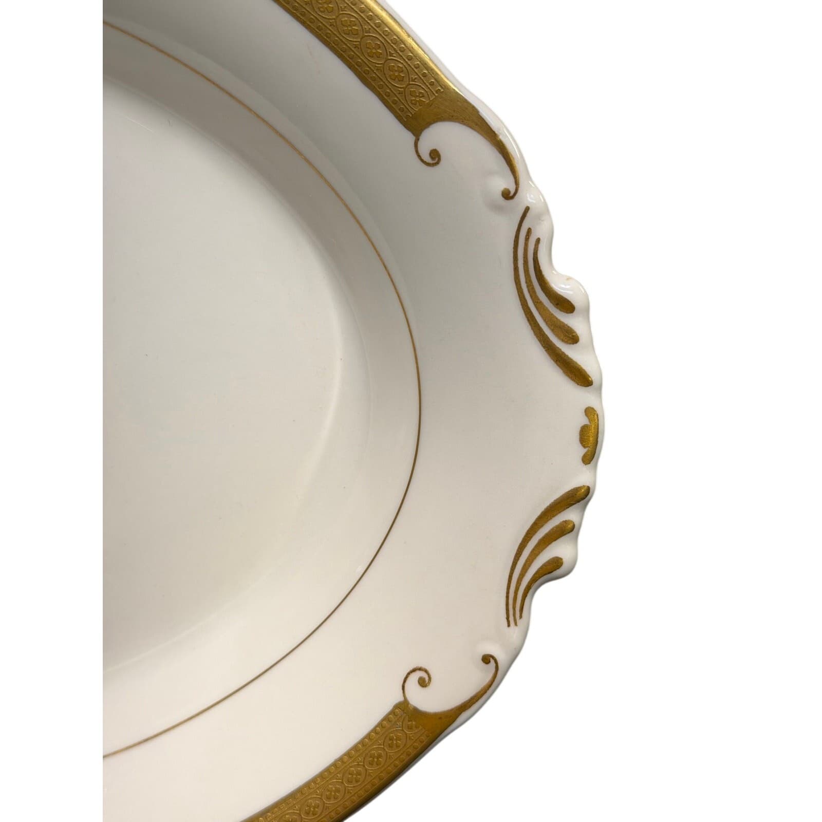 Syracuse China Bracelet Old Ivory Retired Large Oval 14" Gold Encrusted Platter - Thumbnail 2