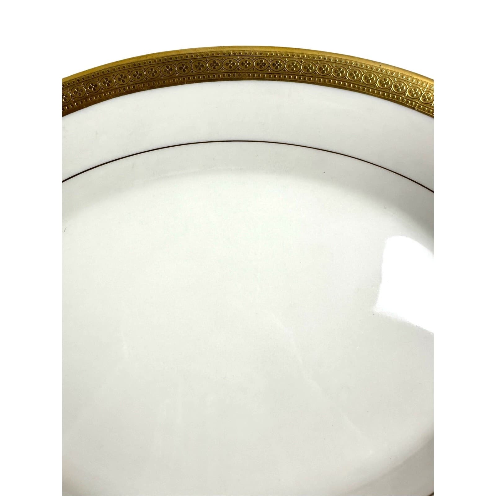 Syracuse China Bracelet Old Ivory Retired Large Oval 12" Gold Encrusted Platter - Thumbnail 5