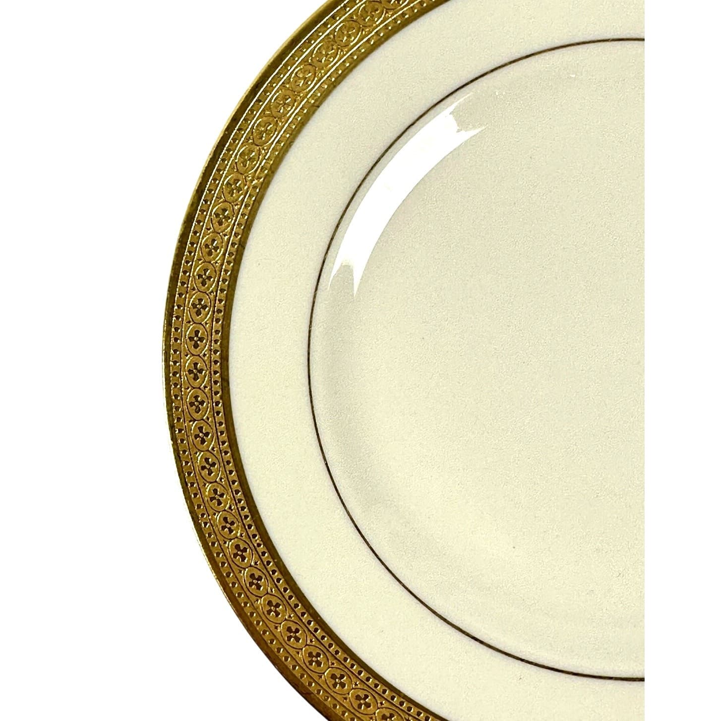Syracuse China Bracelet Old Ivory Retired Bread Plates Encrusted Gold-Set of 4 - Thumbnail 6
