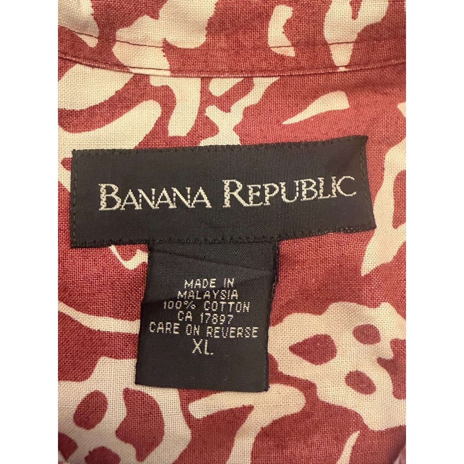 Banana Republic Men's Tropical Floral Hawaiian Camp Shirt - Thumbnail 6
