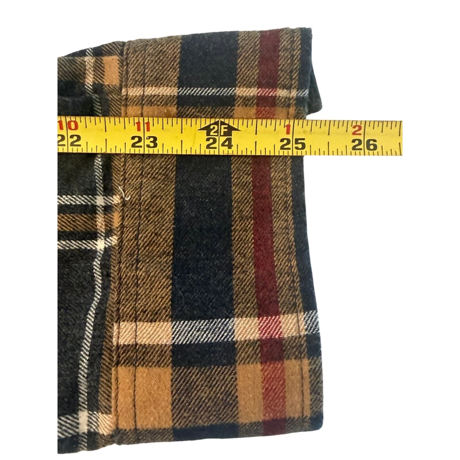 Weatherproof Vintage Men's XL Plaid Flannel Button Down Shirt Gray Tan Cotton - Thumbnail 5