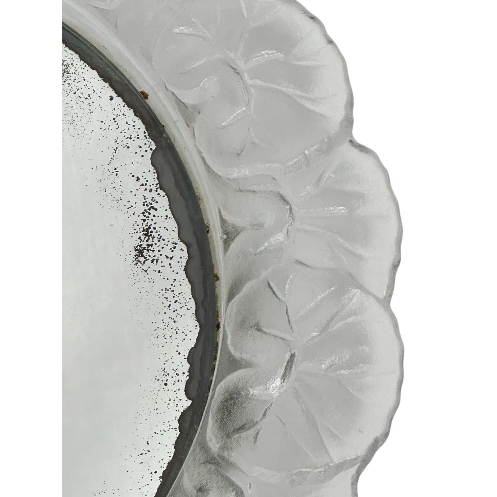 Crystal Art Mirror Vanity Tray Frosted Honfleur-Rare and Unique Vintage - Thumbnail 4