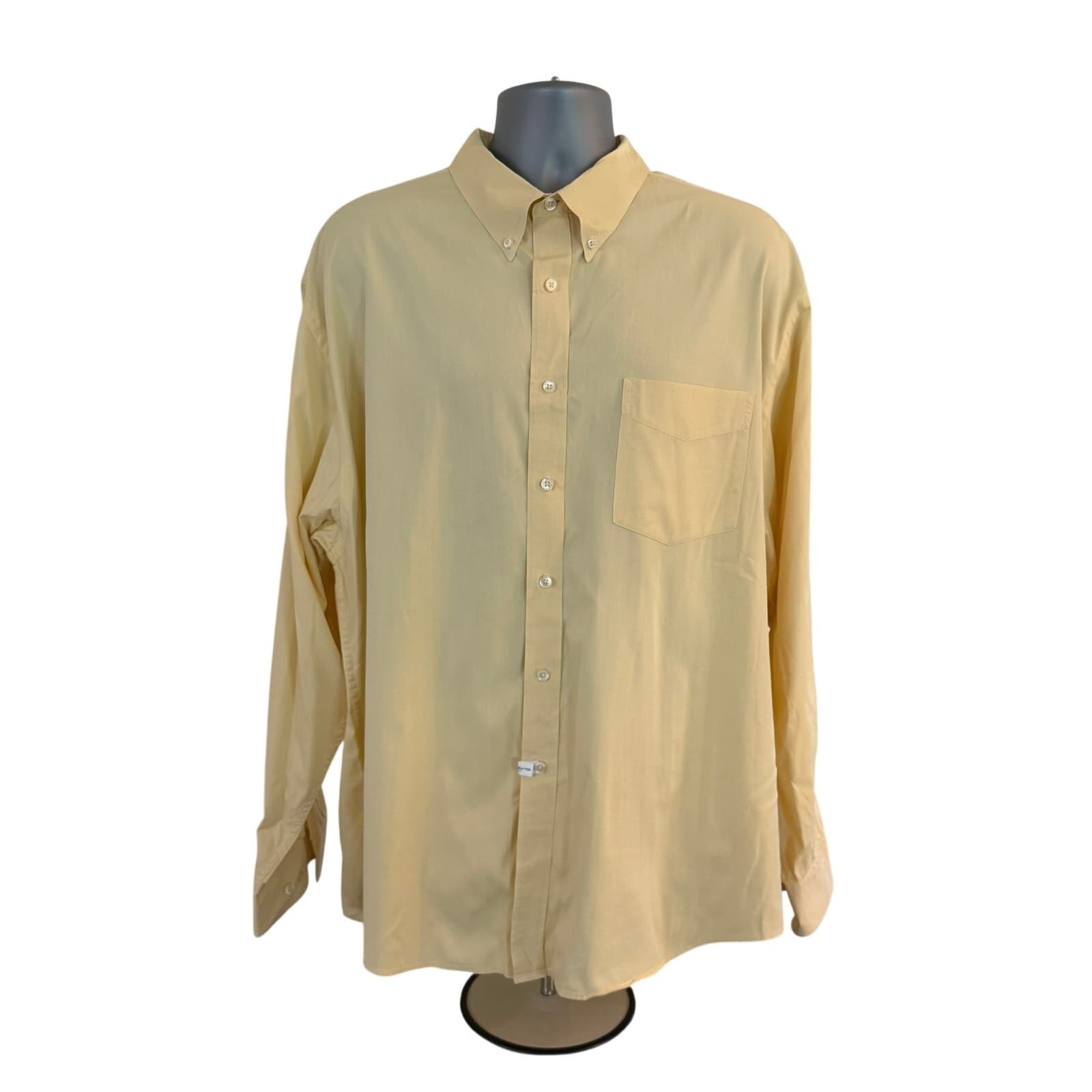 GAP Men's XL Yellow Button Front Dress Shirt Long Sleeve 100% Cotton Pocket