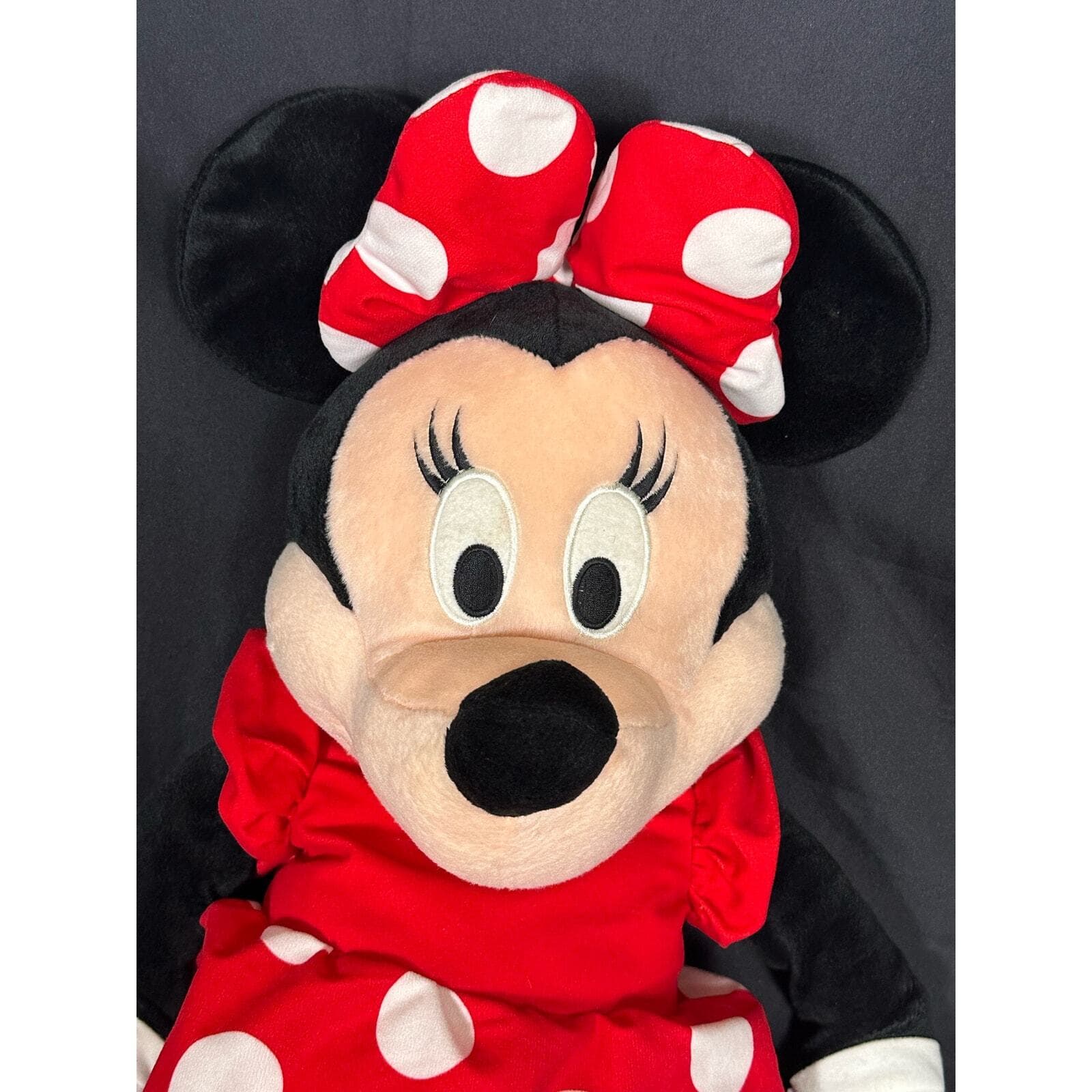 Disney Minnie Mouse Jumbo 29" Vintage Plush with Red White Polka Dot Dress - Thumbnail 2