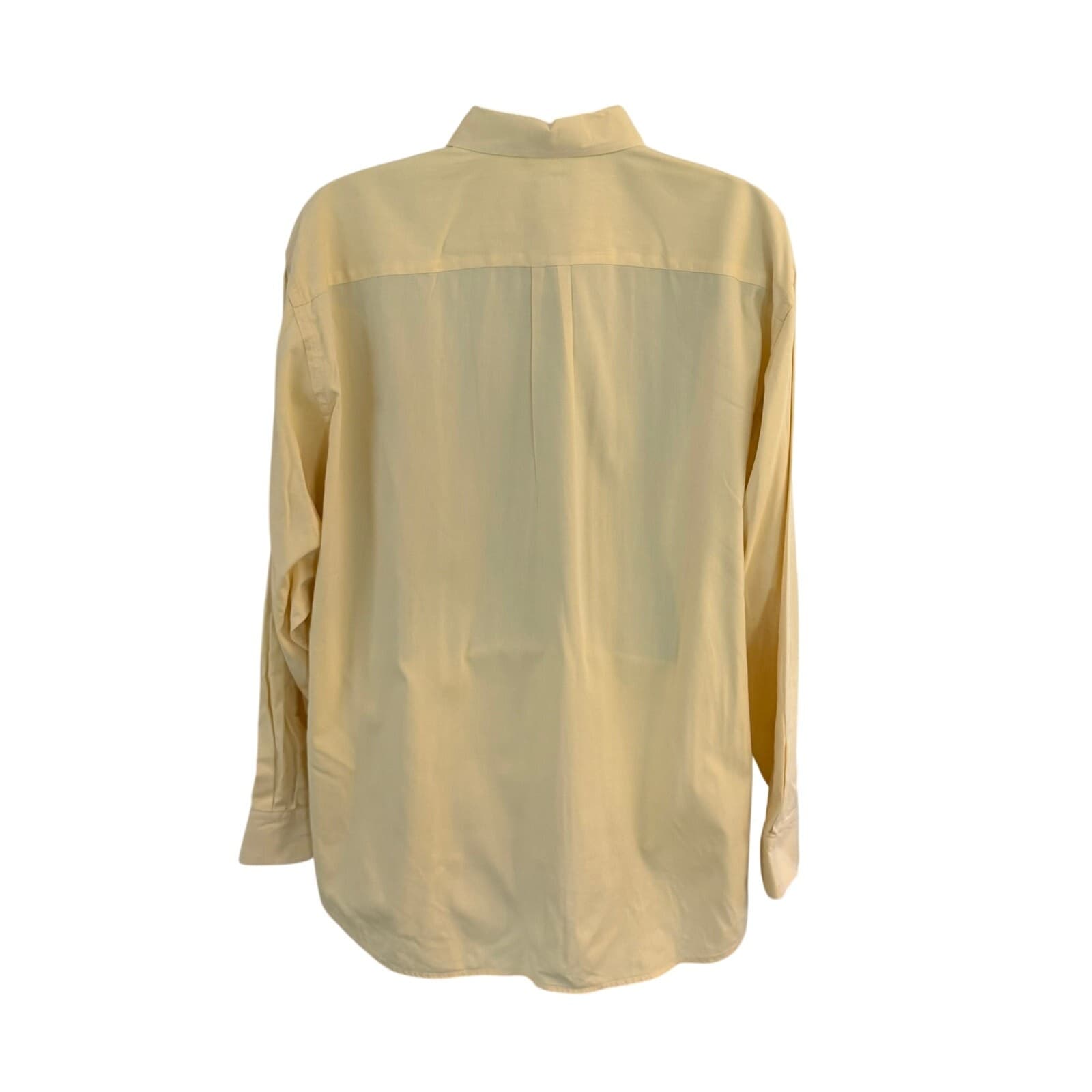 GAP Men's XL Yellow Button Front Dress Shirt Long Sleeve 100% Cotton Pocket - Thumbnail 3