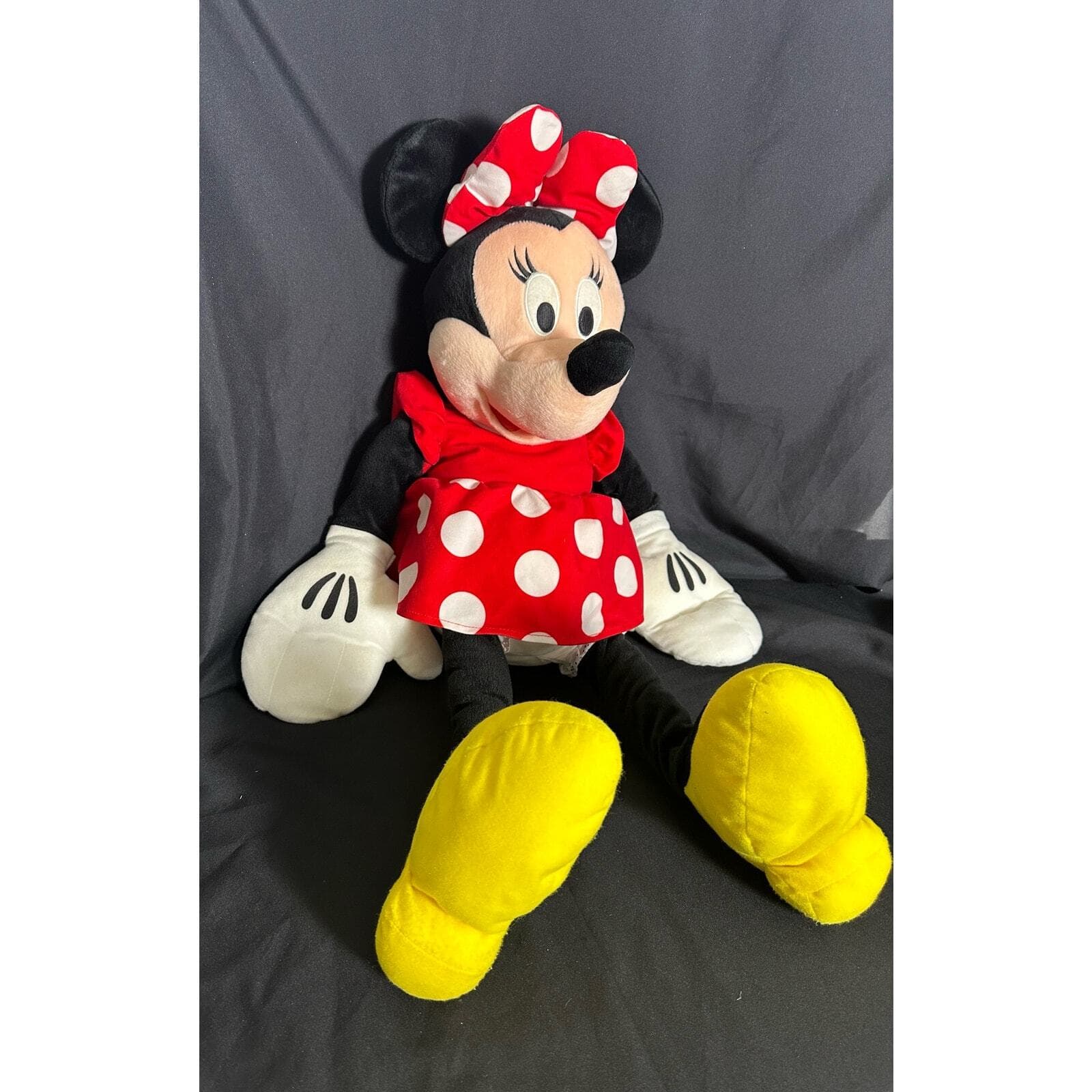 Disney Minnie Mouse Jumbo 29" Vintage Plush with Red White Polka Dot Dress - Thumbnail 4
