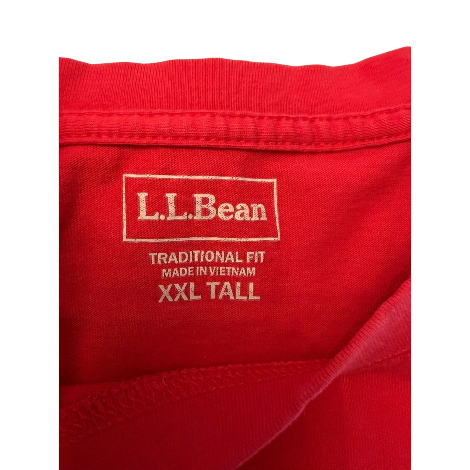 L.L.Bean Lot of 2 Pocket T-Shirts Men's XXL Tall XXLT Red Green Cotton - Thumbnail 2