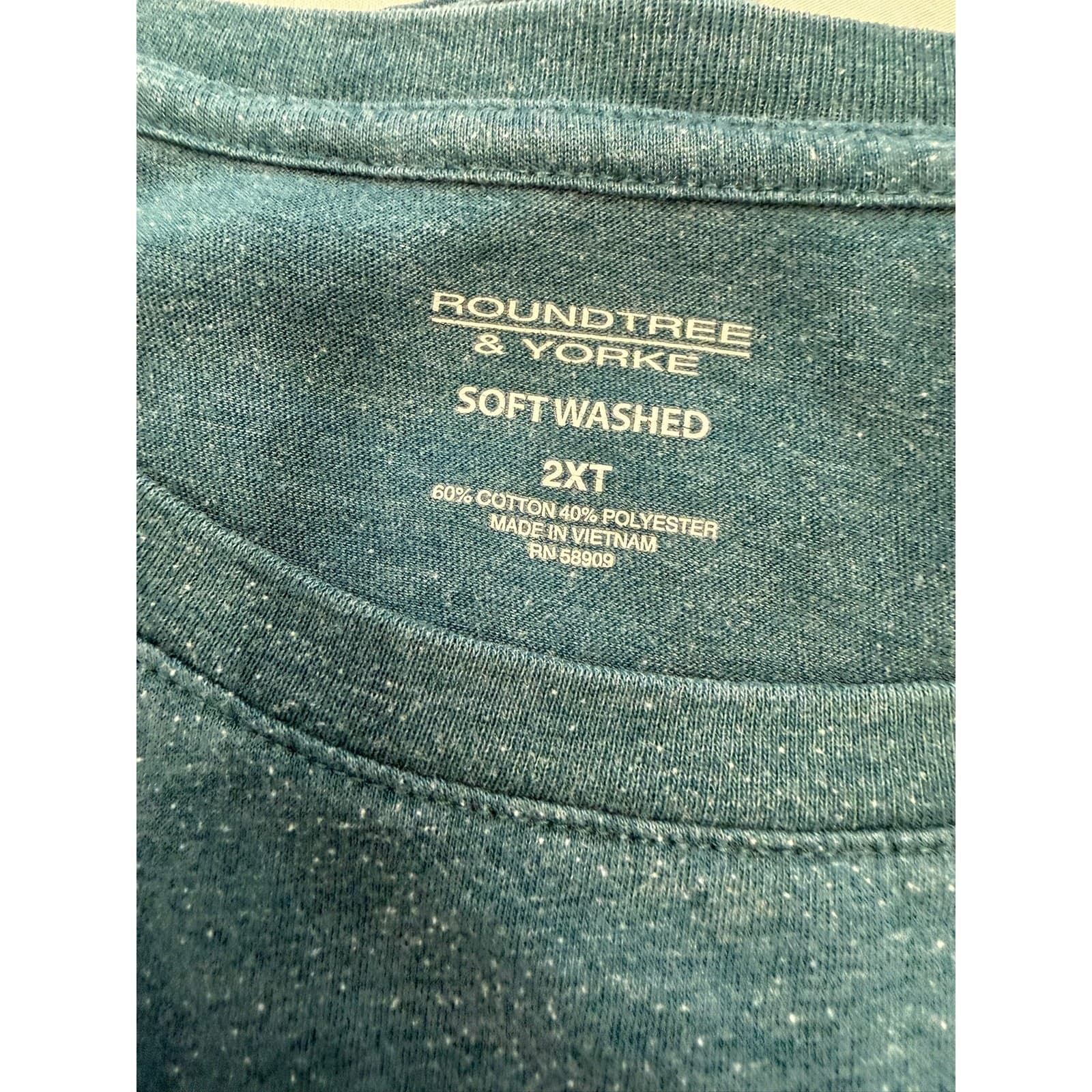 Roundtree & Yorke Men's 2XT Pocket T-Shirt Lot of 3 Blue Peach Teal Tall - Thumbnail 4