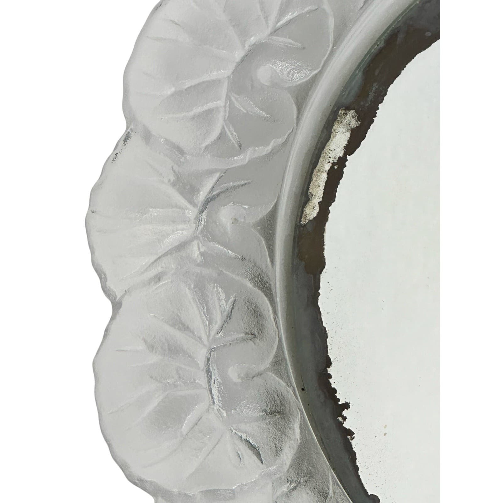 Crystal Art Mirror Vanity Tray Frosted Honfleur-Rare and Unique Vintage - Thumbnail 2