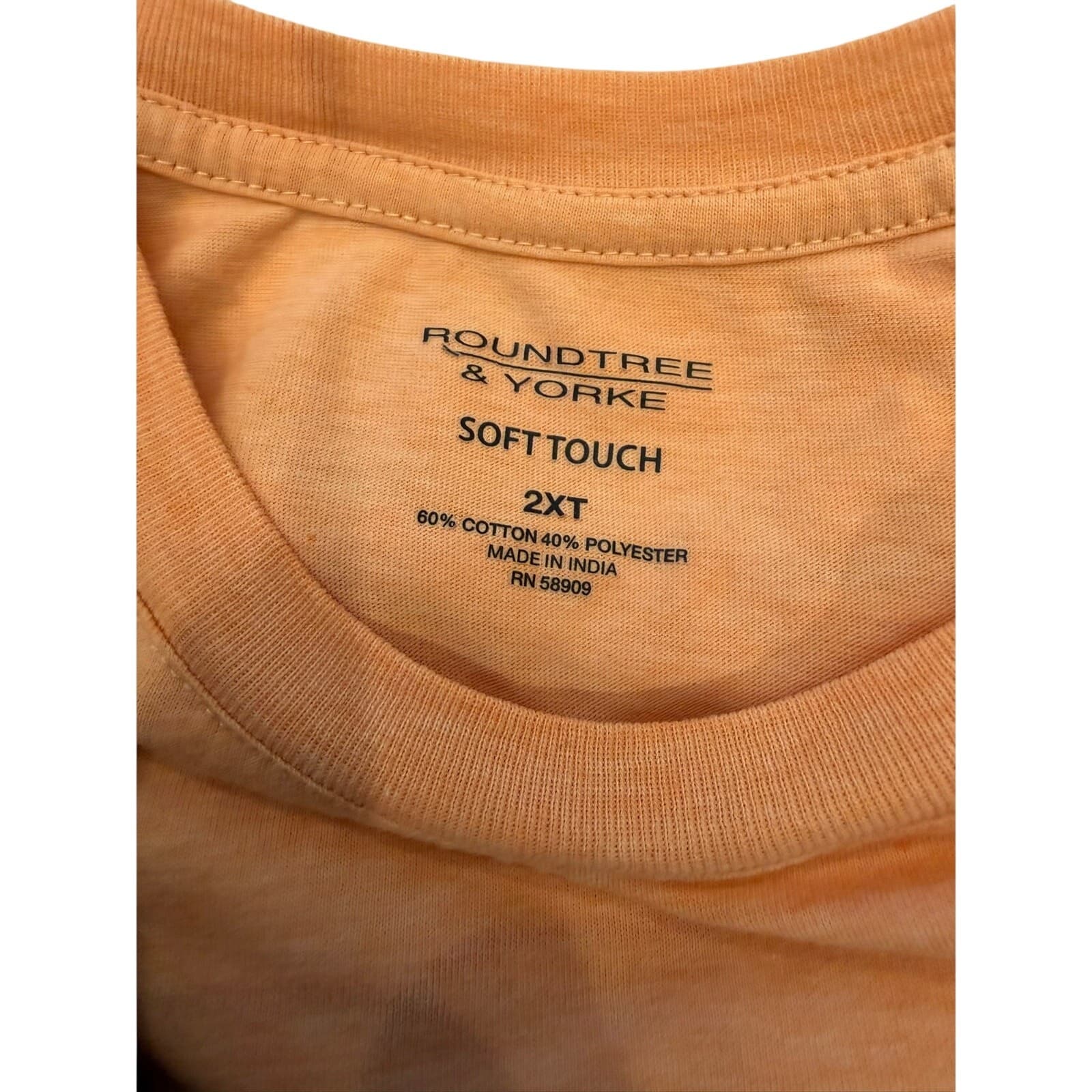 Roundtree & Yorke Men's 2XT Pocket T-Shirt Lot of 3 Blue Peach Teal Tall - Thumbnail 3