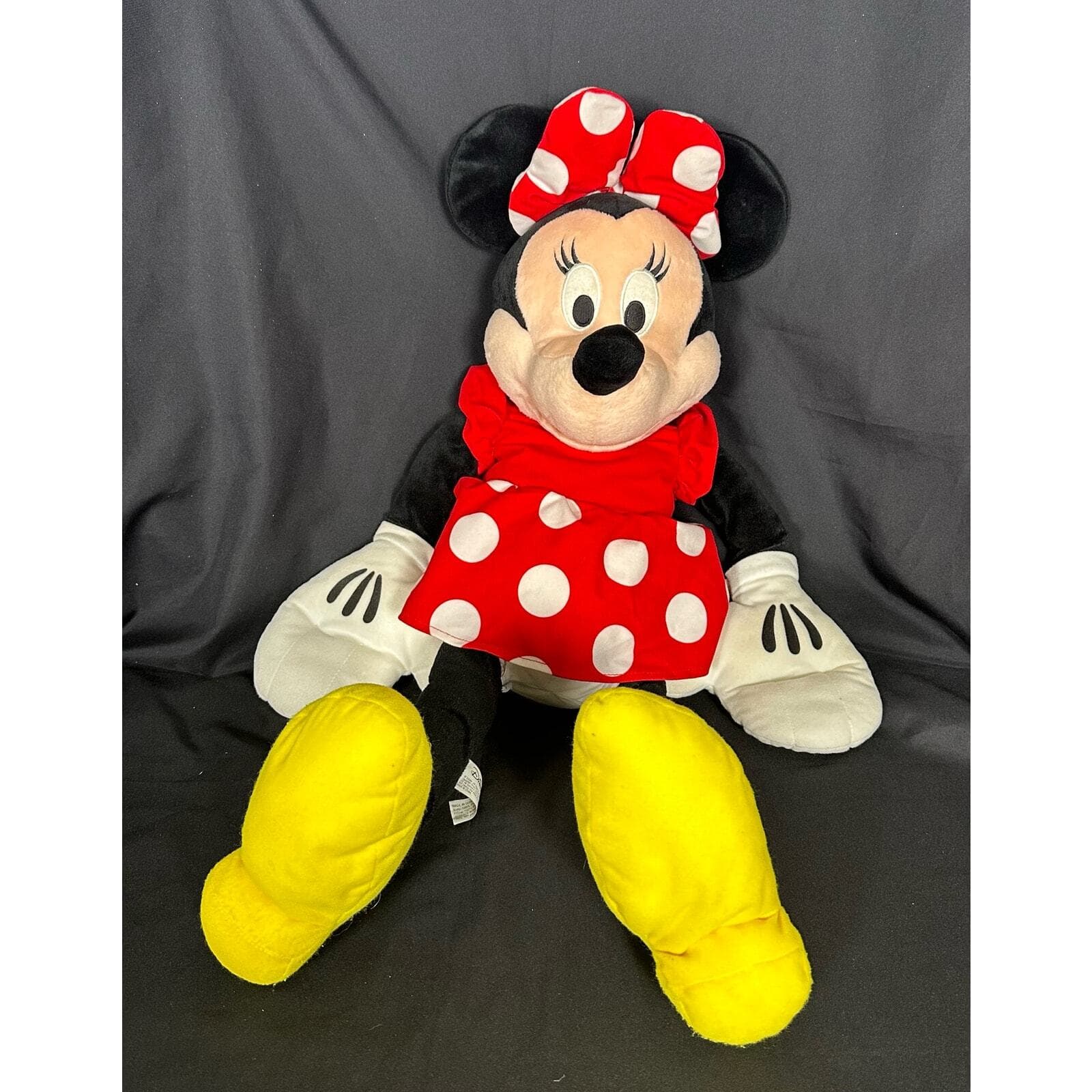 Disney Minnie Mouse Jumbo 29" Vintage Plush with Red White Polka Dot Dress - Thumbnail 3