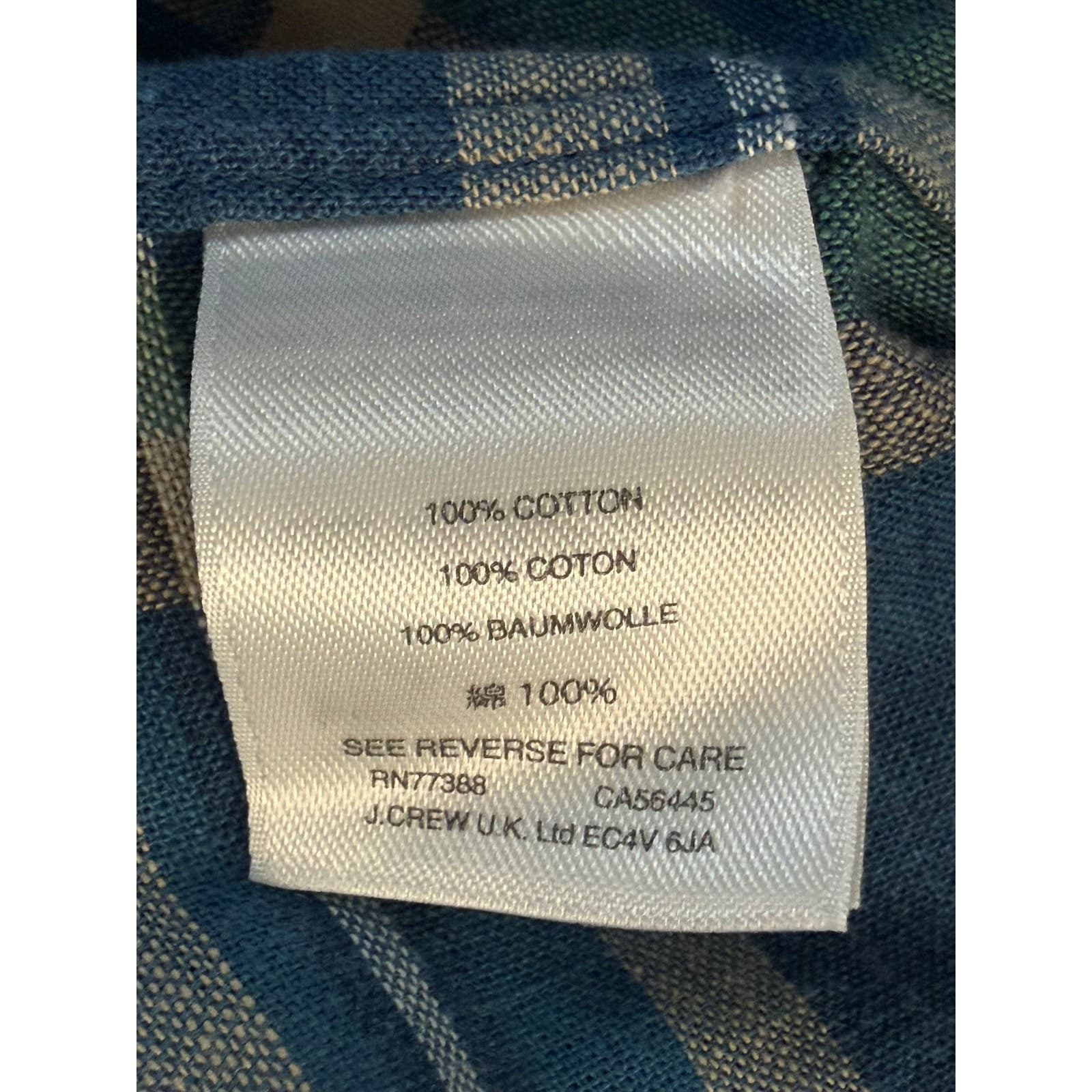 J.Crew Mercantile Men's Large Blue Plaid Button Front Shirt 100% Cotton L - Thumbnail 6