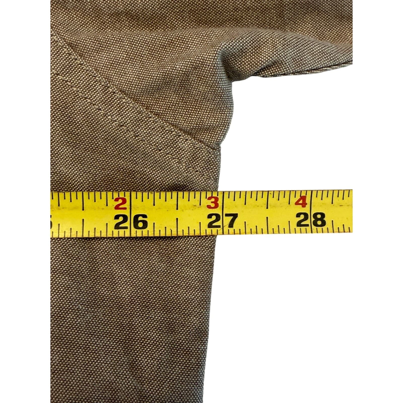 L.L.Bean Men's XL Regular Button Front Short Sleeve Shirt Taupe Cotton Oxford - Thumbnail 5