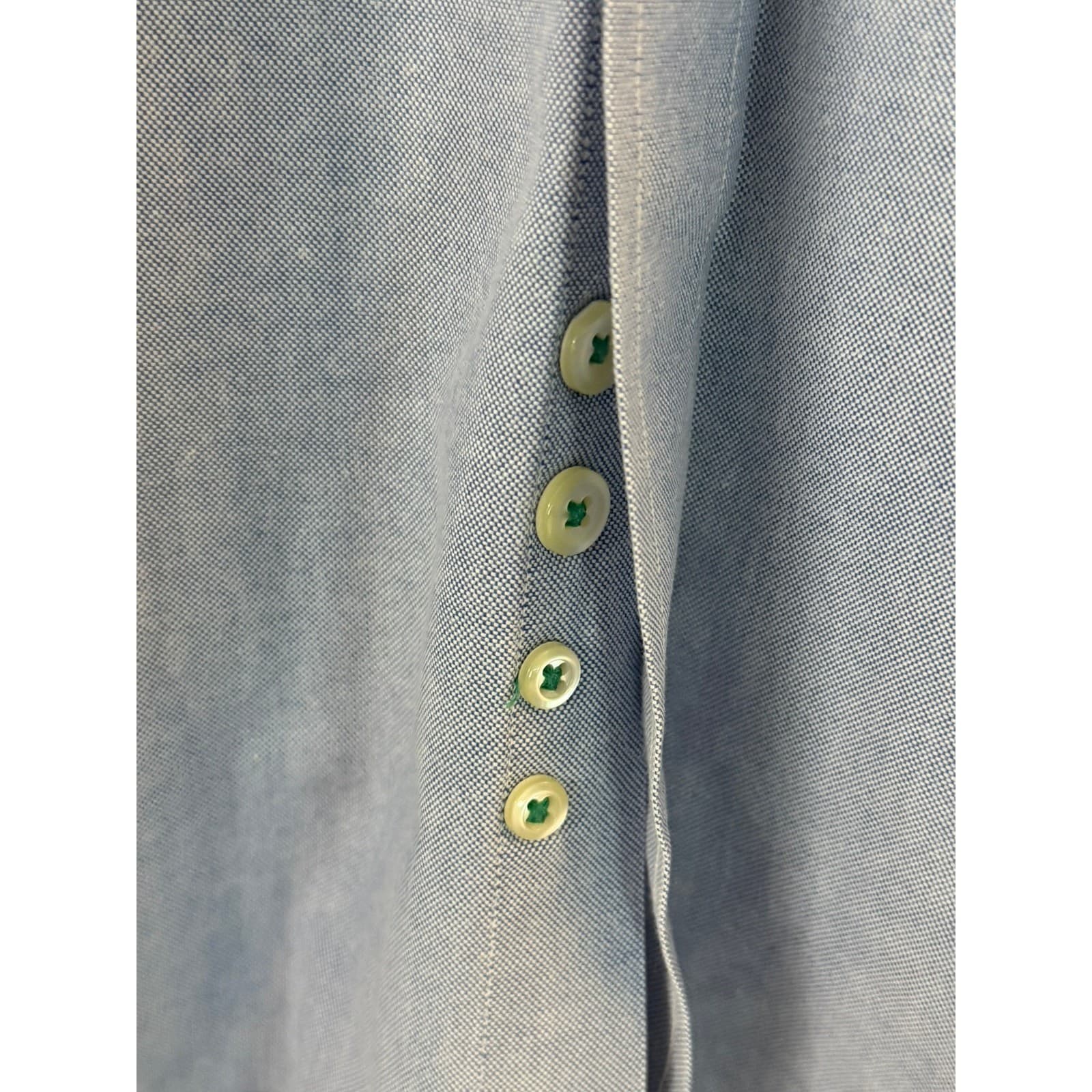 Tommy Hilfiger Oxford Dress Shirt Mens 16-34 Blue Button Down 100% Cotton - Thumbnail 4