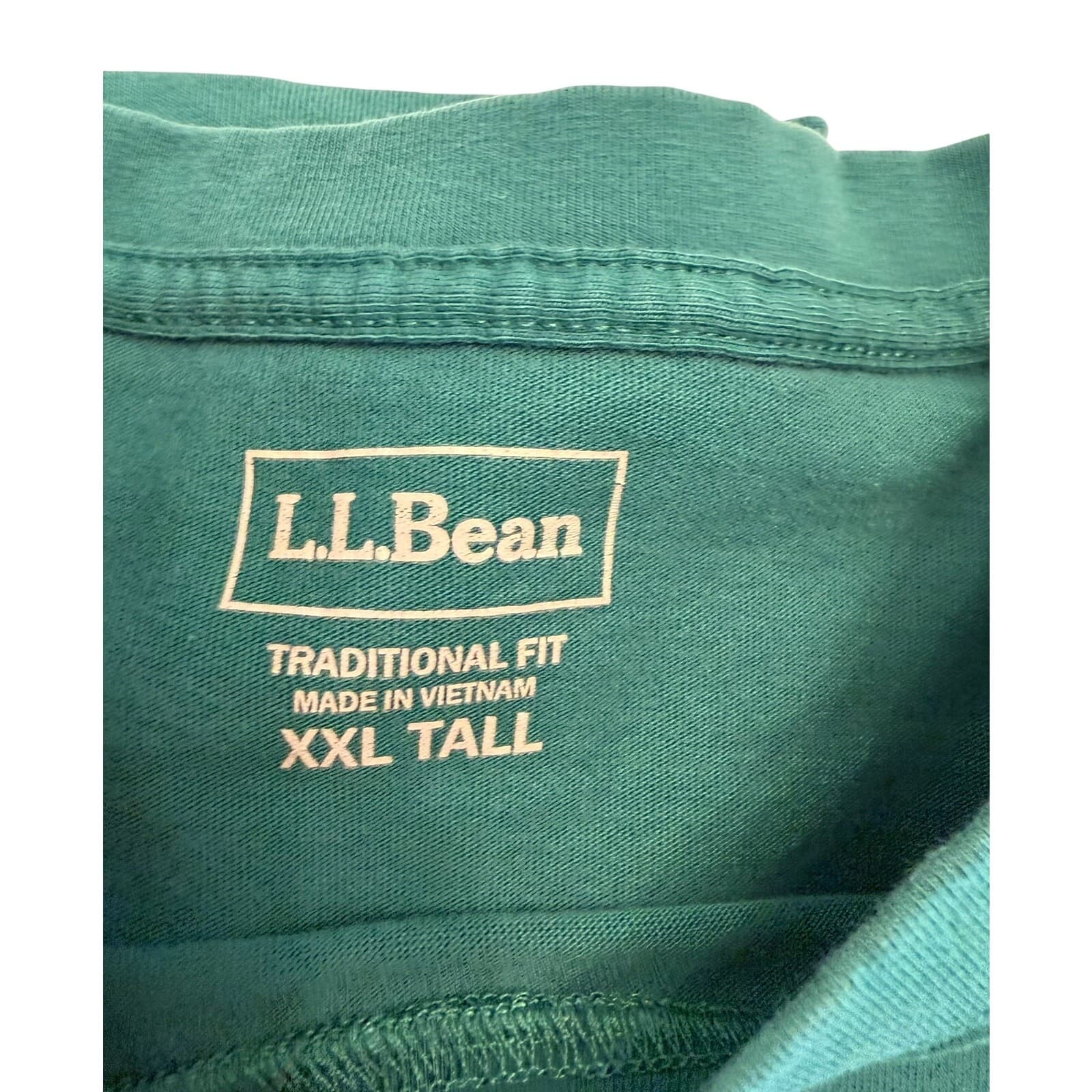 L.L.Bean Lot of 2 Pocket T-Shirts Men's XXL Tall XXLT Red Green Cotton - Thumbnail 3