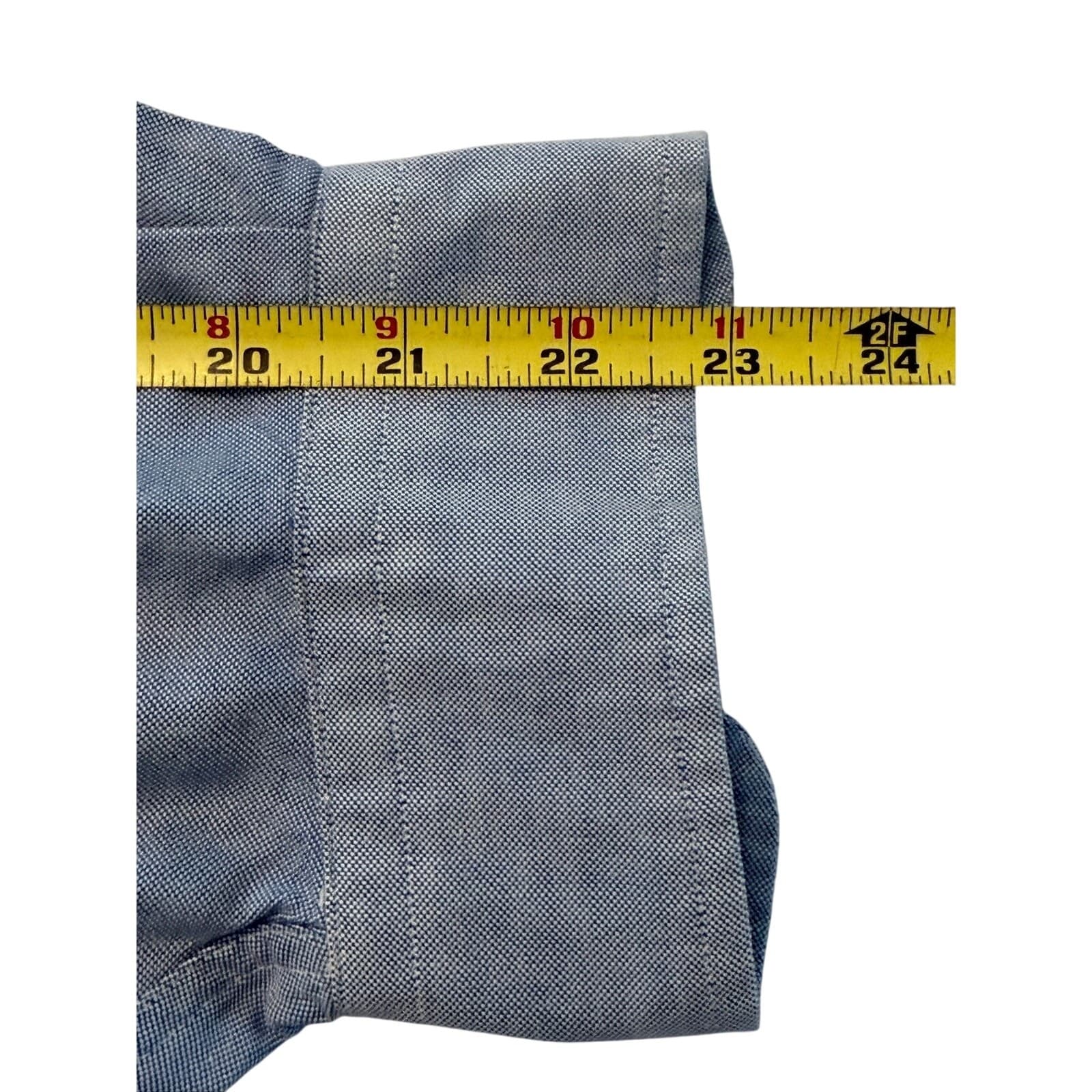 Tommy Hilfiger Oxford Dress Shirt Mens 16-34 Blue Button Down 100% Cotton - Thumbnail 9
