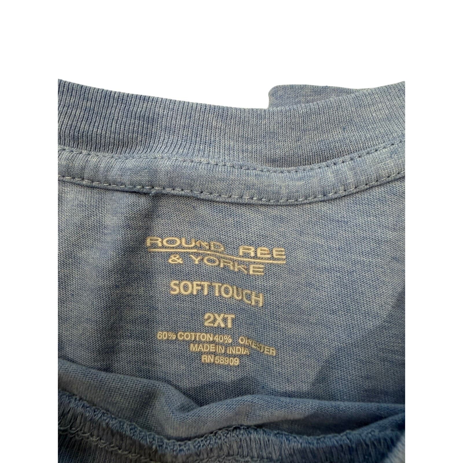 3 Lot Roundtree & Yorke 2XT Pocket T-Shirts Soft Washed Big Tall Green Gray Blue - Thumbnail 4