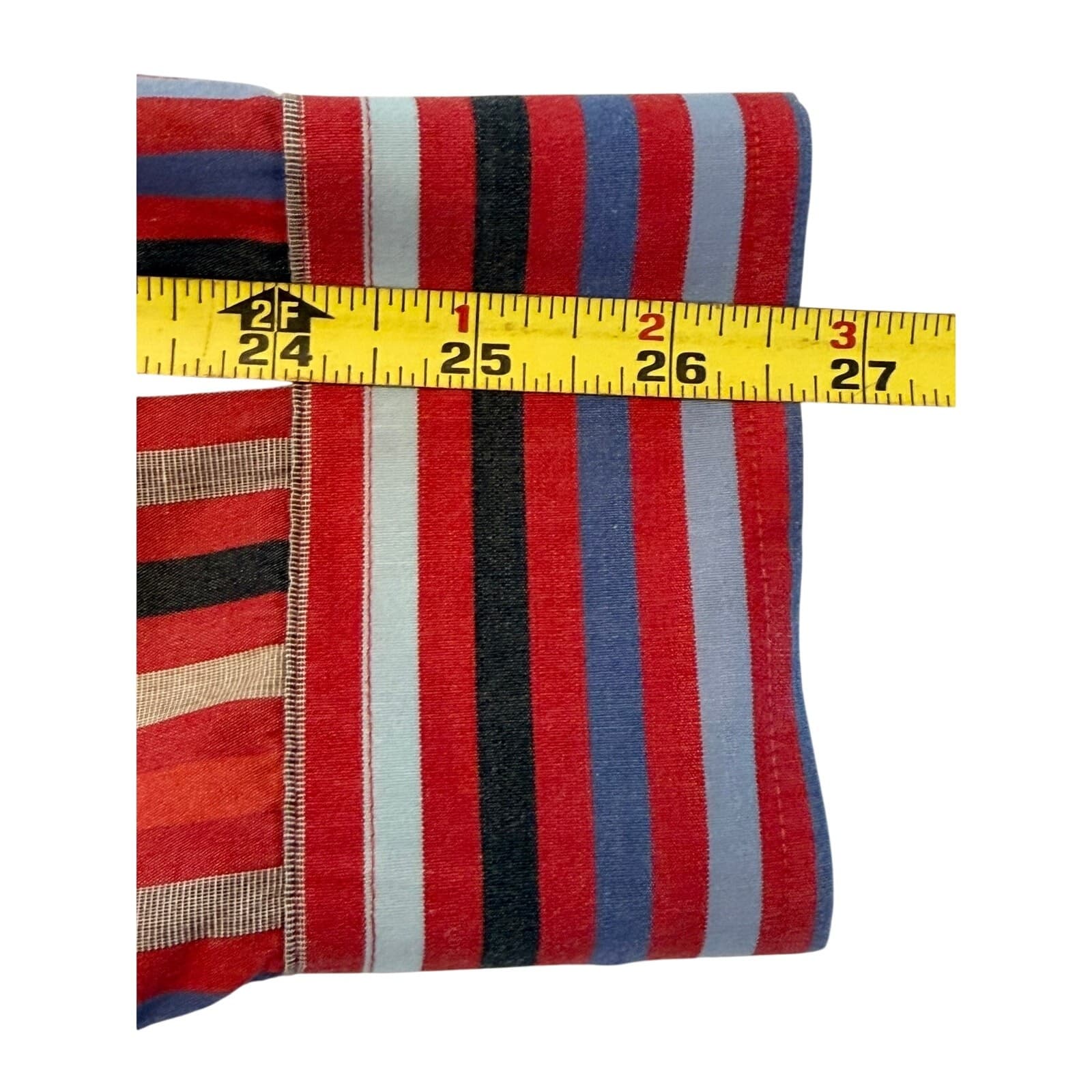 GAP Classic Men's XL Red Blue Striped Button Front Shirt Long Sleeve Cotton - Thumbnail 6