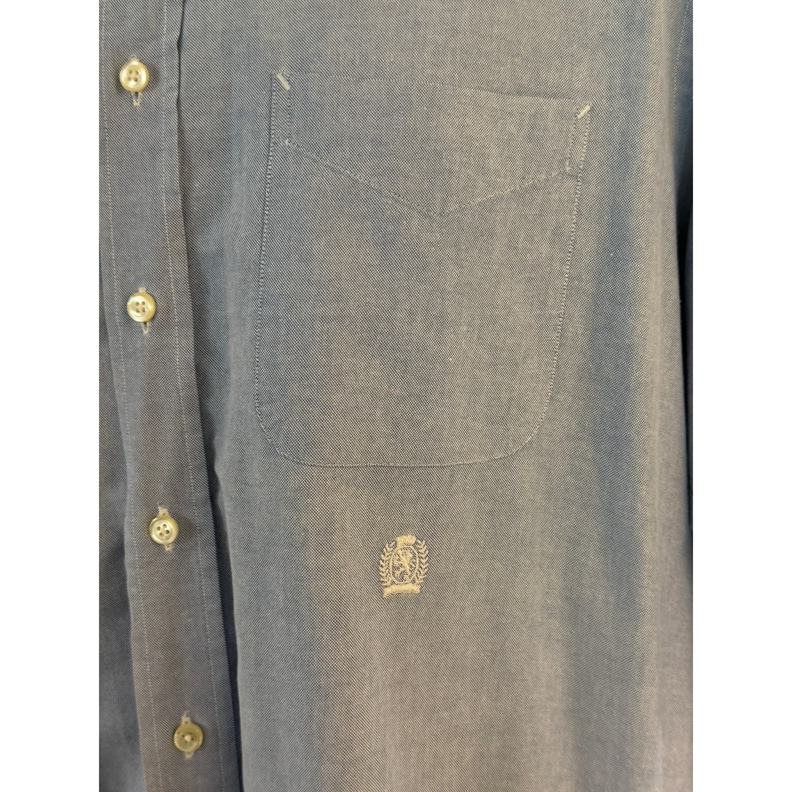 Tommy Hilfiger Oxford Dress Shirt Mens 16-34 Blue Button Down 100% Cotton - Thumbnail 3