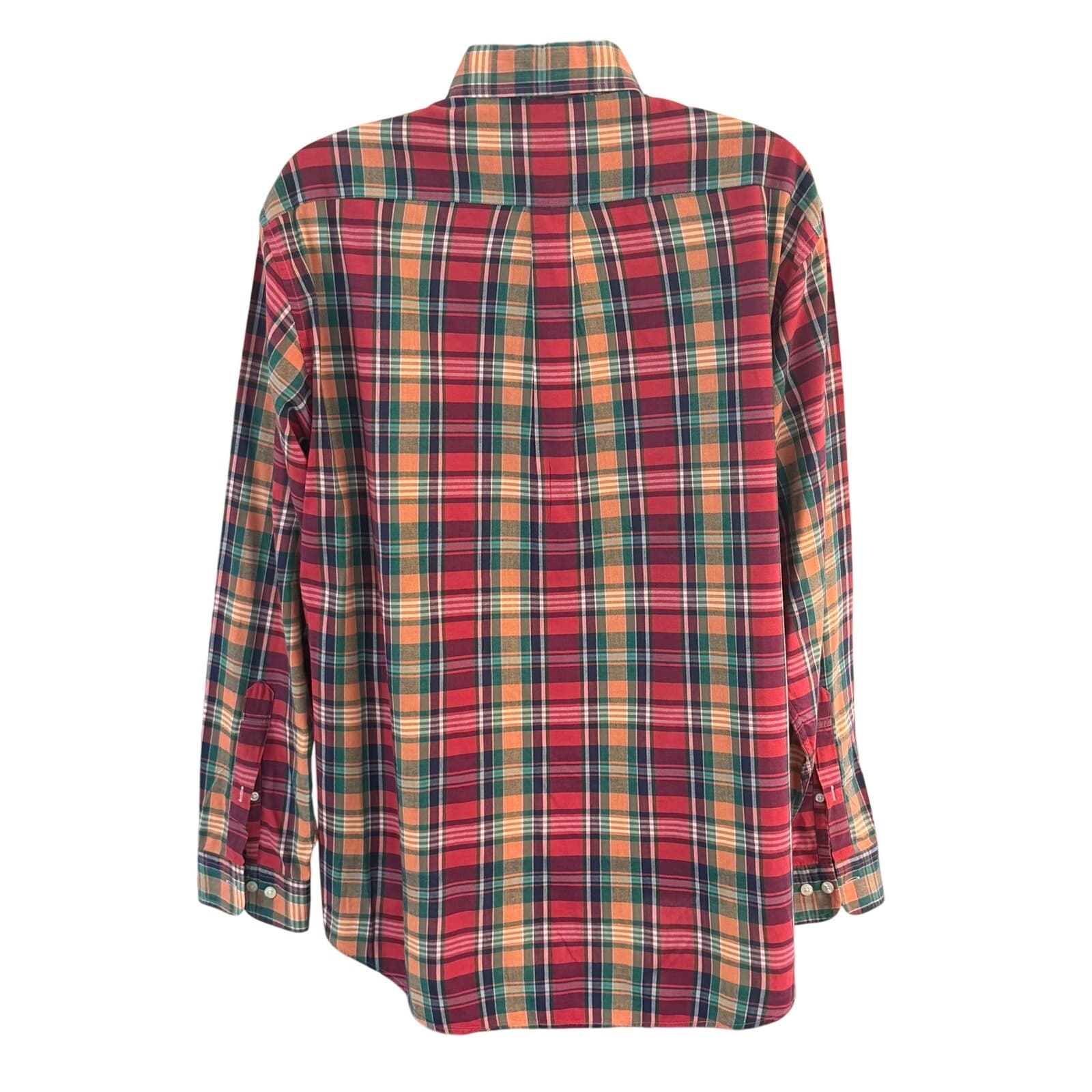 Brooks Brothers 346 Men's XL Red Plaid Button Front Shirt 100% Cotton Classic - Thumbnail 4