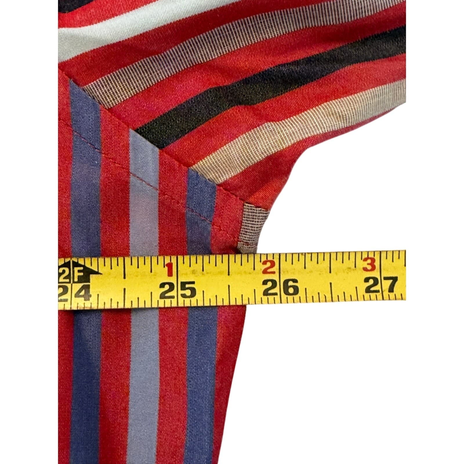 GAP Classic Men's XL Red Blue Striped Button Front Shirt Long Sleeve Cotton - Thumbnail 5
