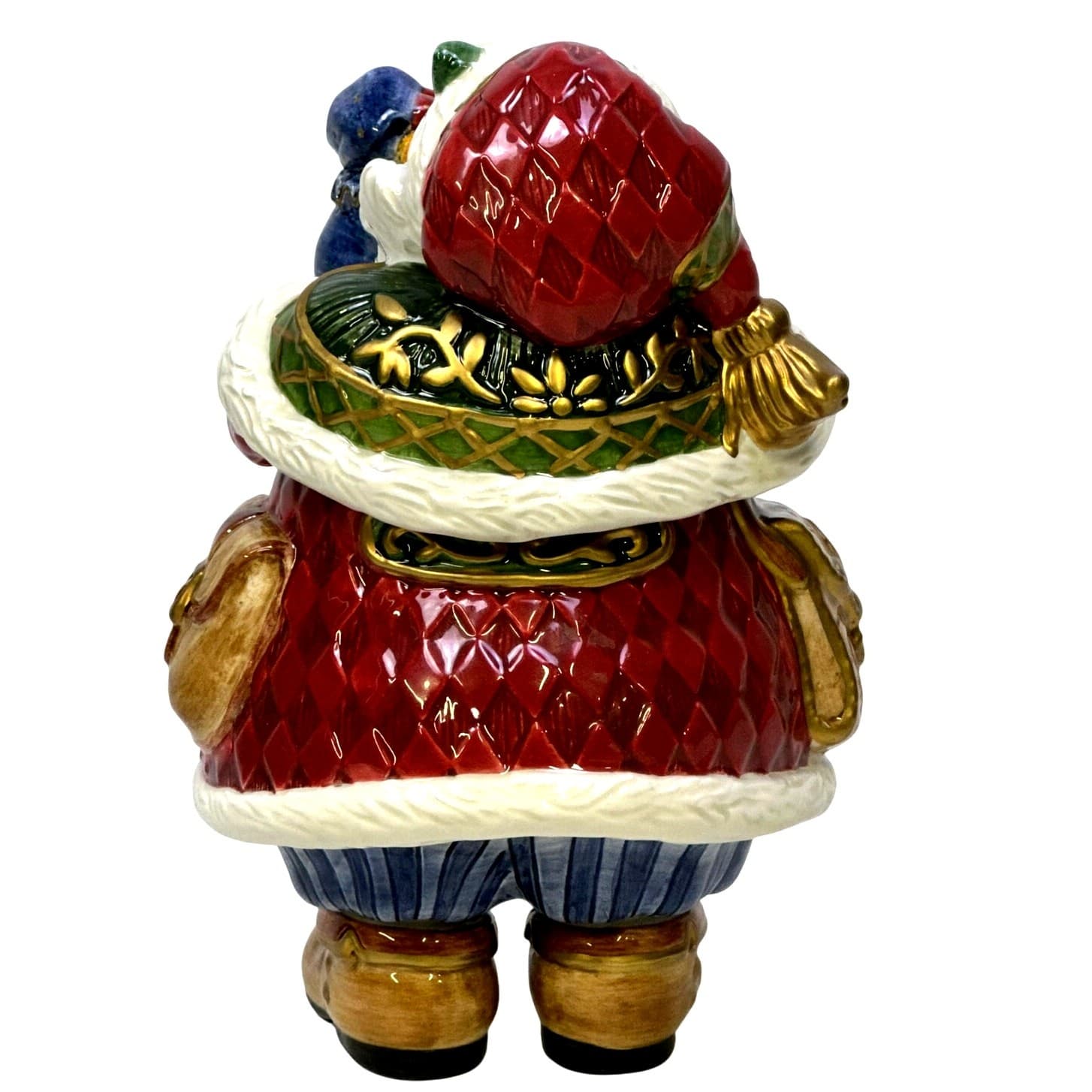 Fitz and Floyd Retired 'Jolly Ole St. Nick' 8" Candy/Trinket Box w/Lid-Excellent - Thumbnail 4
