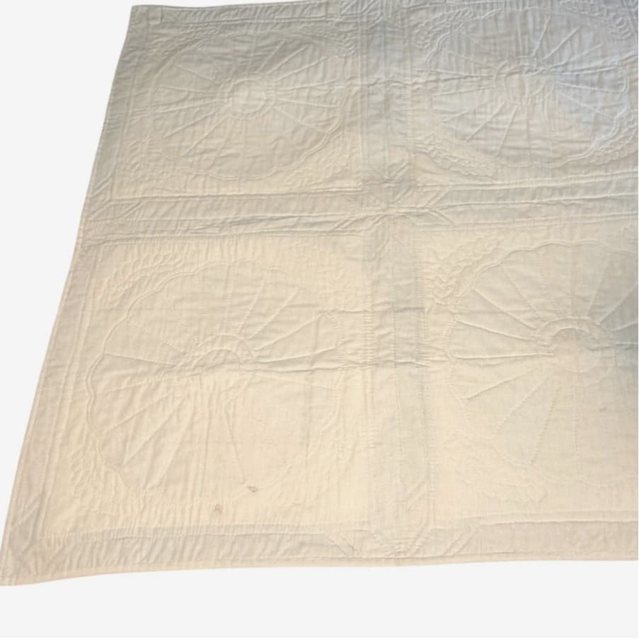 Vintage Quilted Wall Hanging Pillow Sham Set Dresden Plate Cottage Farmhouse - Thumbnail 6