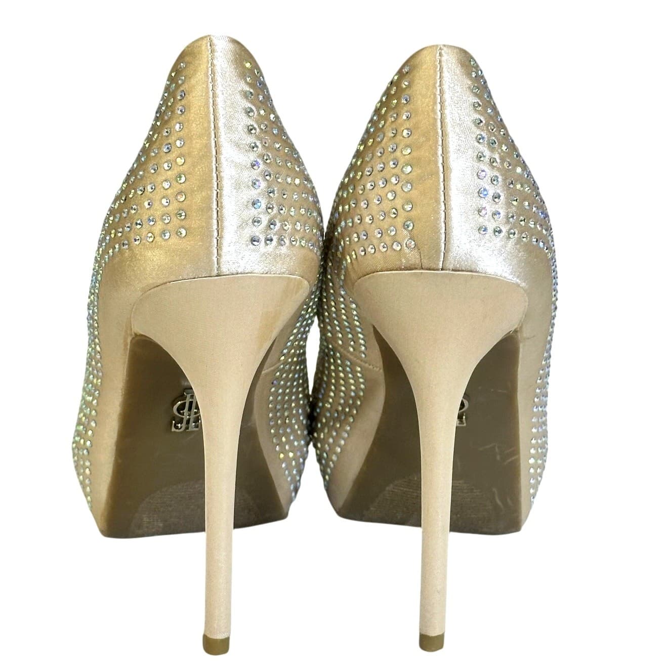 JLo Crystal Stilettos Peep Toe Design by Jennifer Lopez, Size 8 M - Thumbnail 3