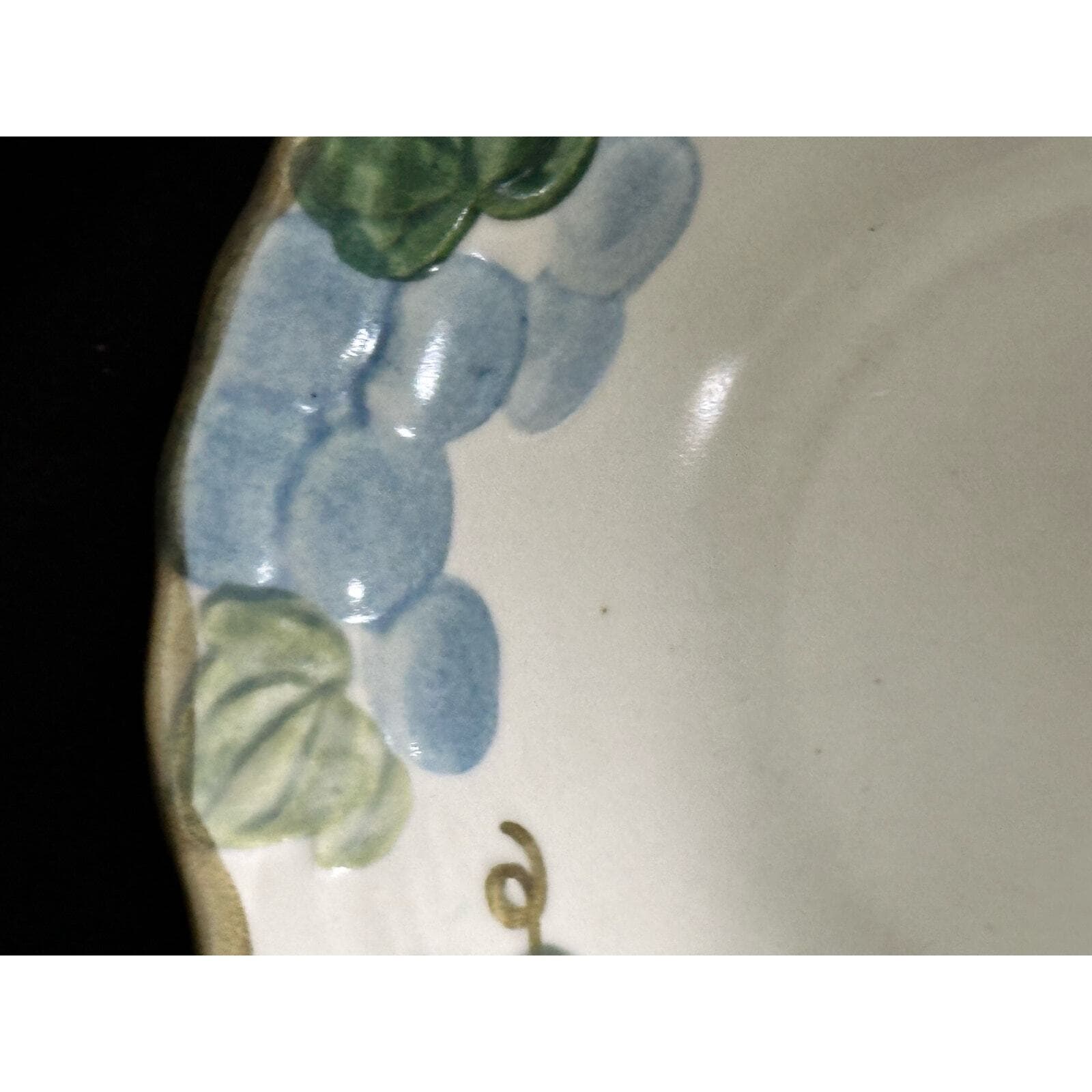METLOX Poppy Trail Sculptured Blue Grape Cereal Bowl 6" - Thumbnail 5