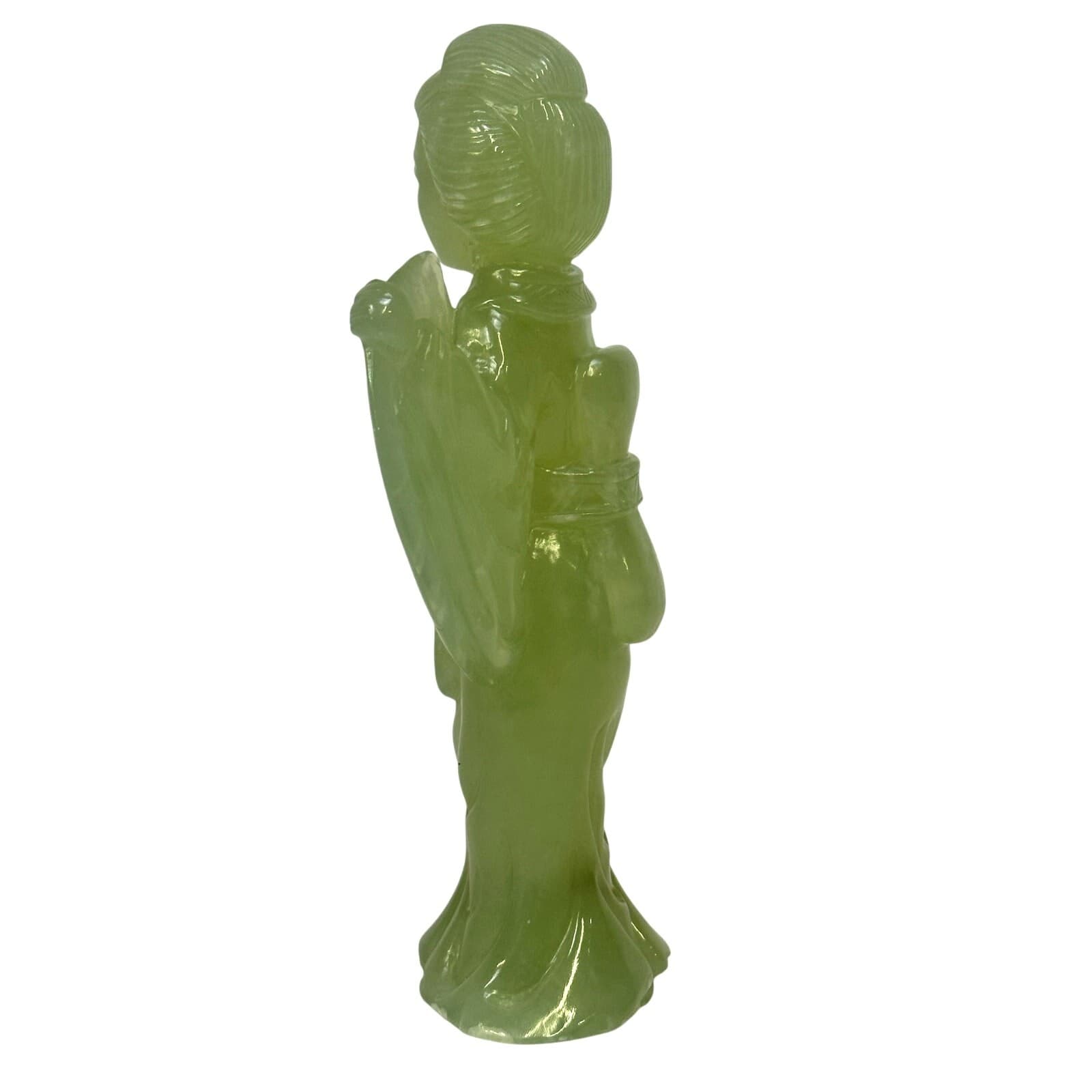 Chinese Light Jade Vintage 1930's Female 6.5" Figurine-Excellent Stunning - Thumbnail 4