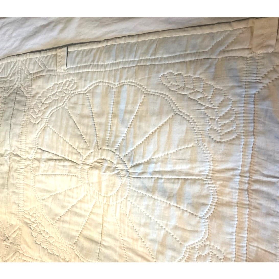 Vintage Quilted Wall Hanging Pillow Sham Set Dresden Plate Cottage Farmhouse - Thumbnail 7