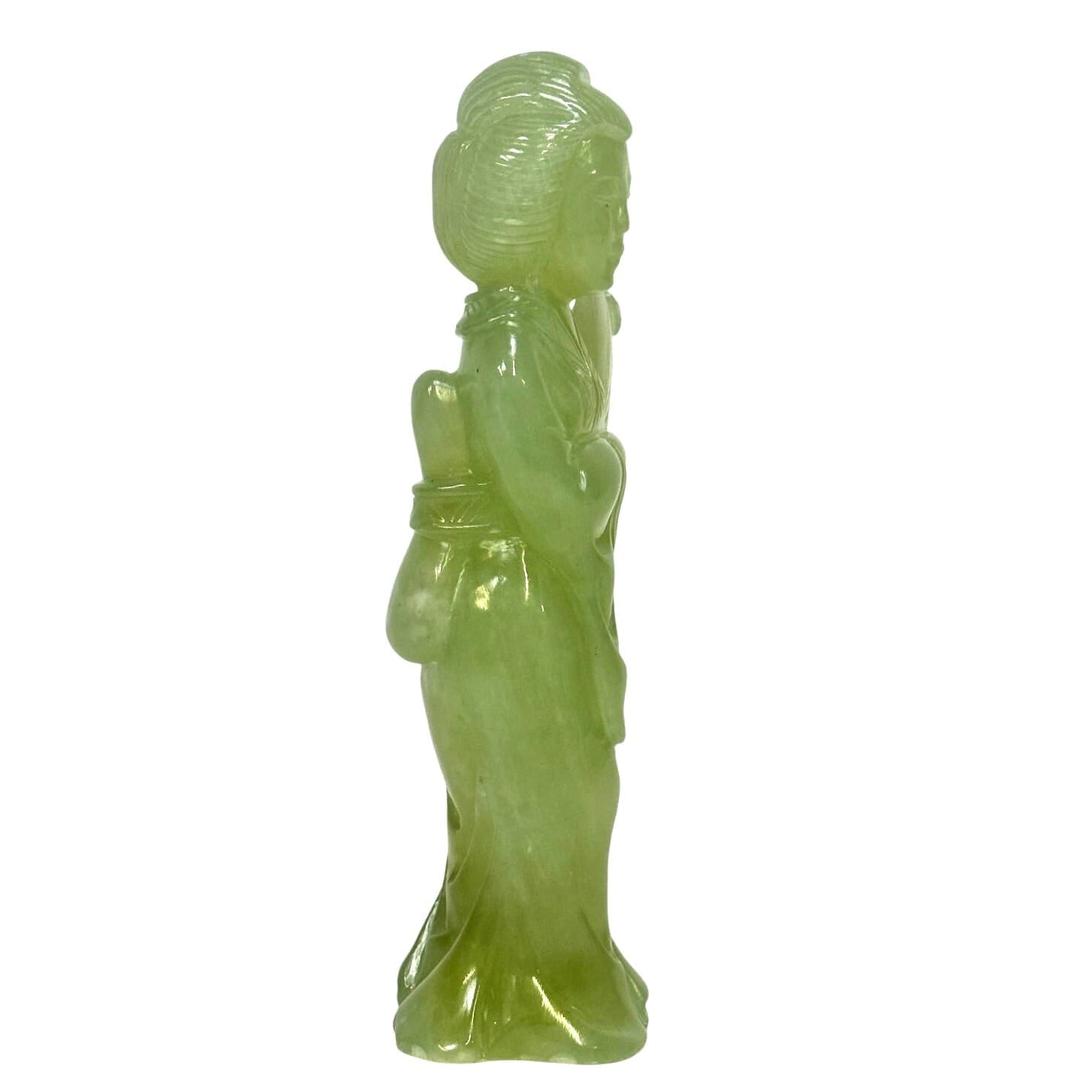 Chinese Light Jade Vintage 1930's Female 6.5" Figurine-Excellent Stunning - Thumbnail 2