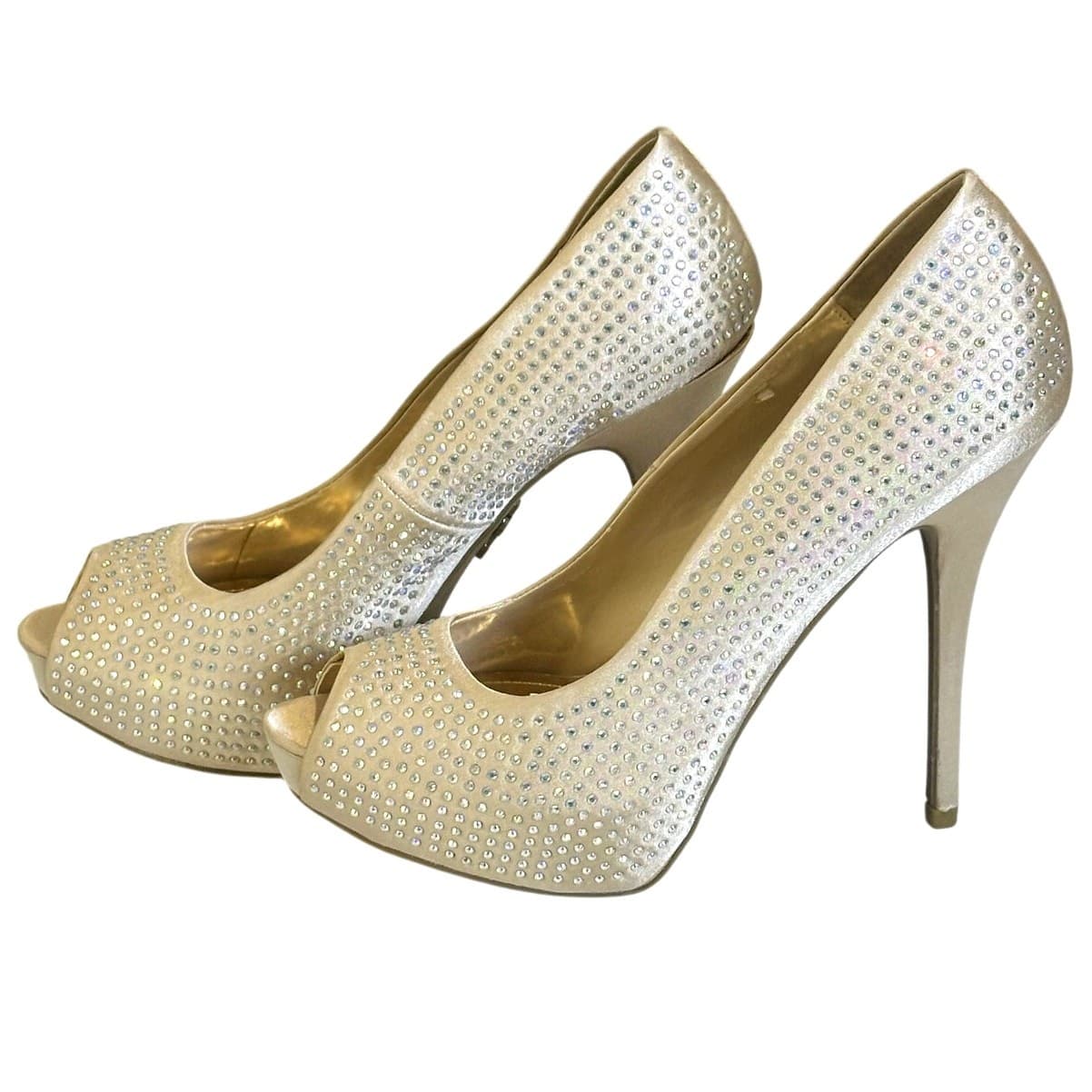 JLo Crystal Stilettos Peep Toe Design by Jennifer Lopez, Size 8 M - Thumbnail 4