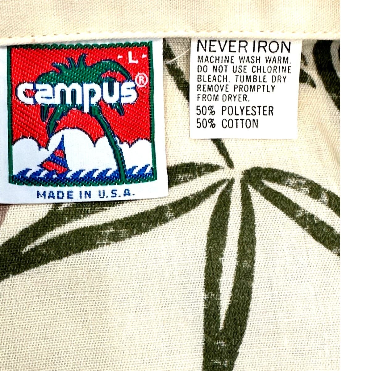 Campus Vintage Hawaiian Shirt w/tags Large NOS-Excellent Condition - Thumbnail 6