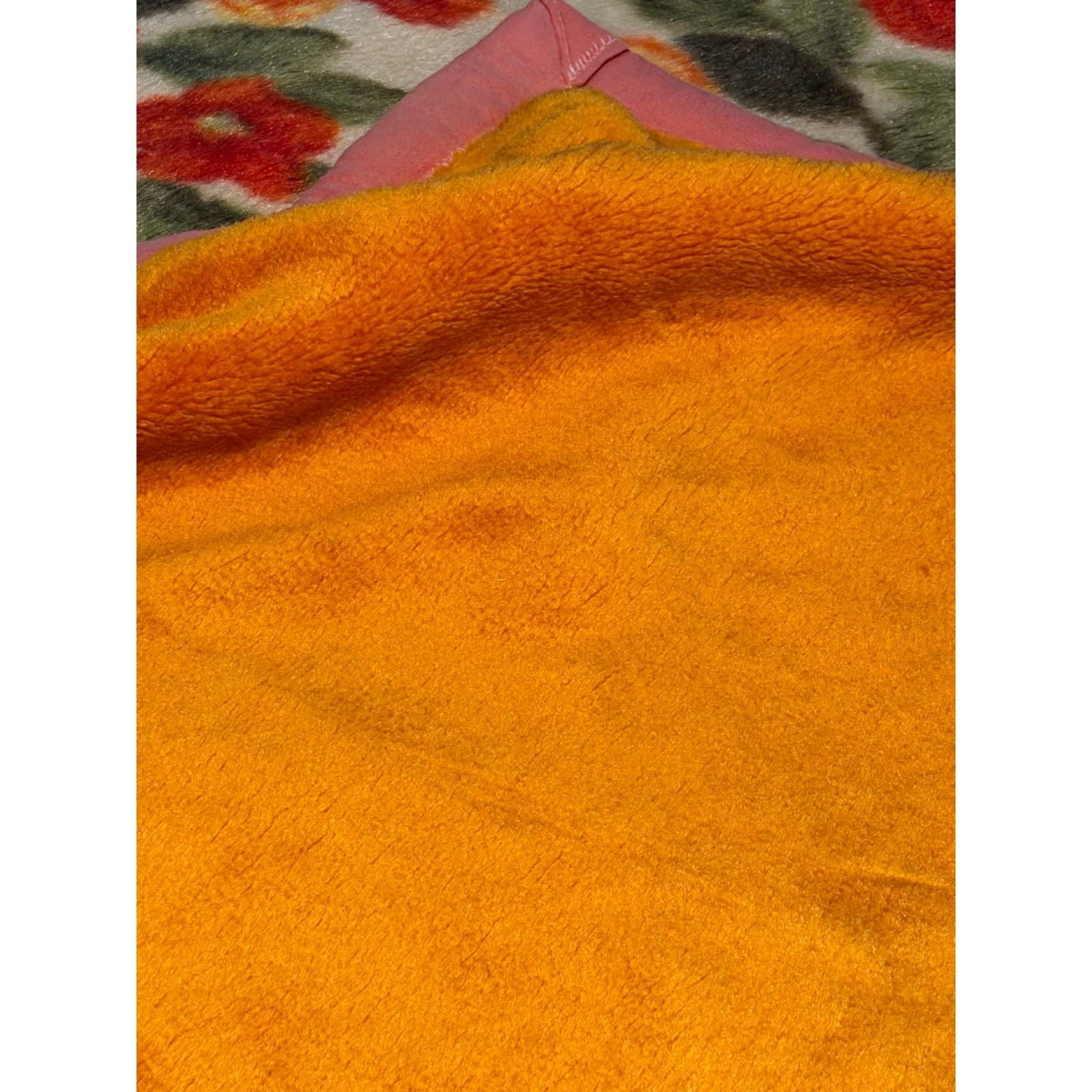 Vintage Korean Faux Mink Blanket Floral Roses Plush Heavy Soft 65x85 Retro - Thumbnail 6